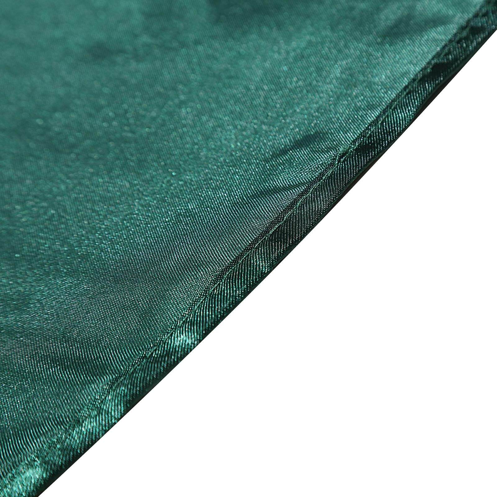 Hunter Emerald Green 72x72 Satin Square Table Overlay - Smooth Finish for Events