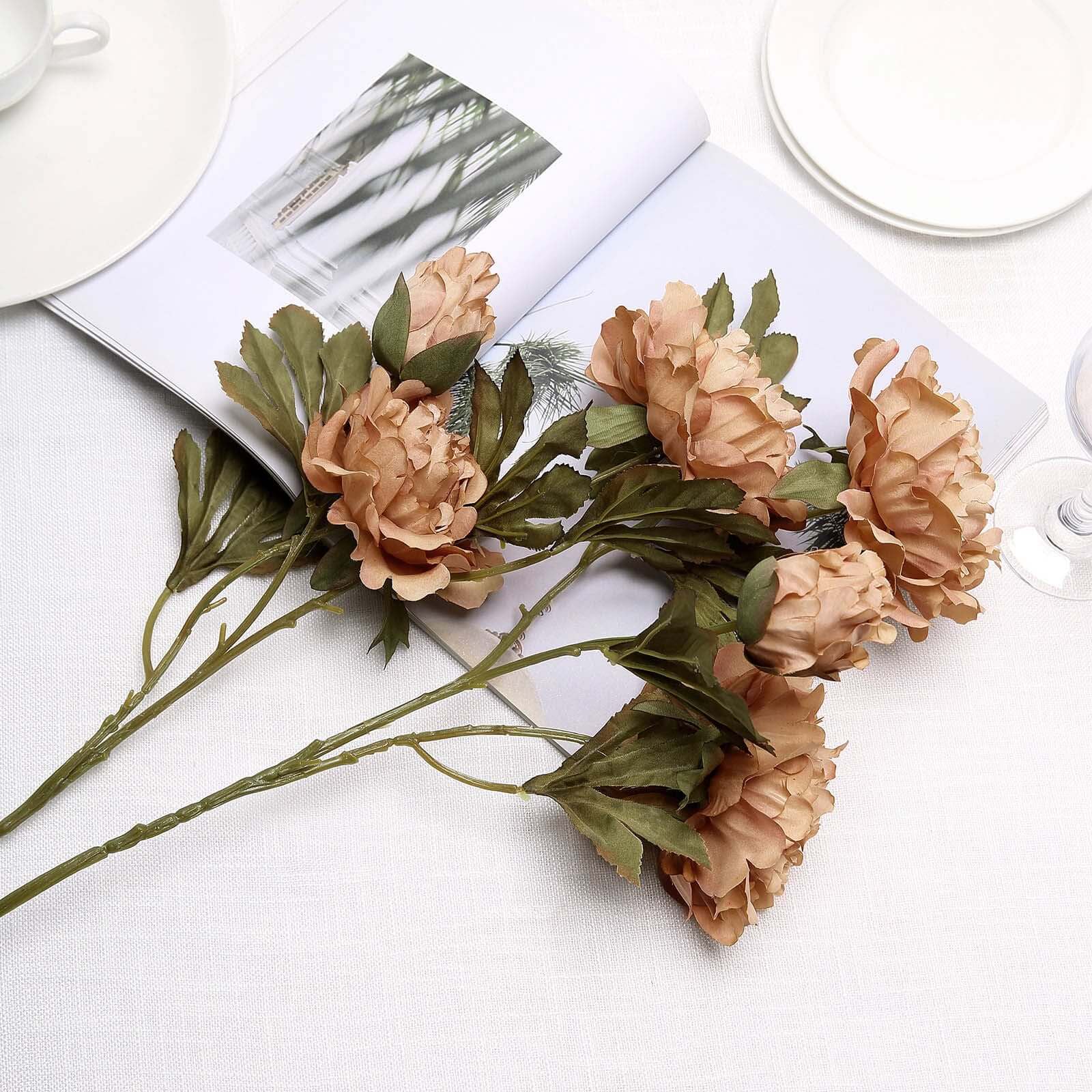 2 Pieces of 29-Inch Tall Dusty Rose Artificial Silk Peony Flower Bouquets