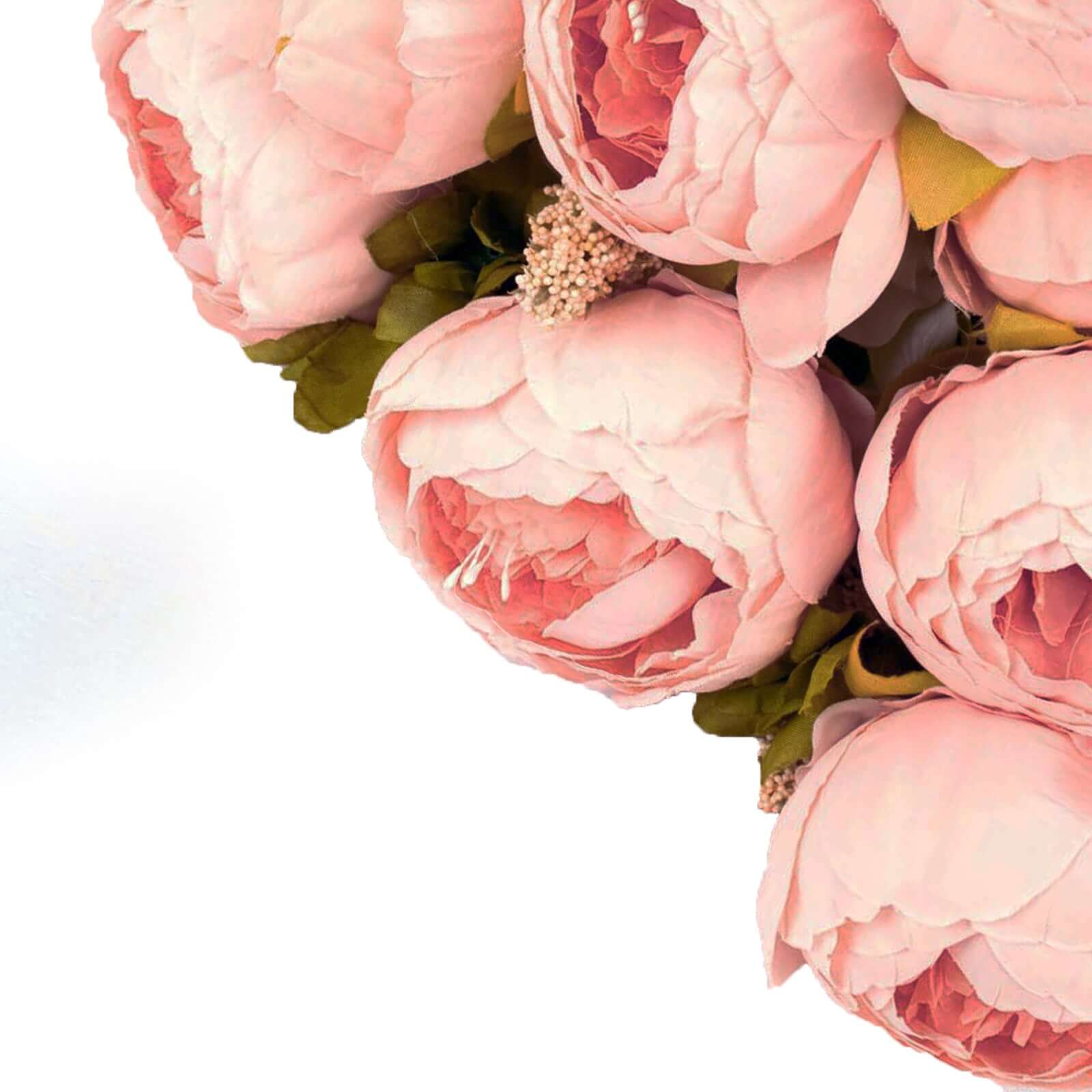 Hot Deal! 2-Pack 19" Pink Artificial Peony Flower Wedding Bouquets, Faux Silk Arrangements