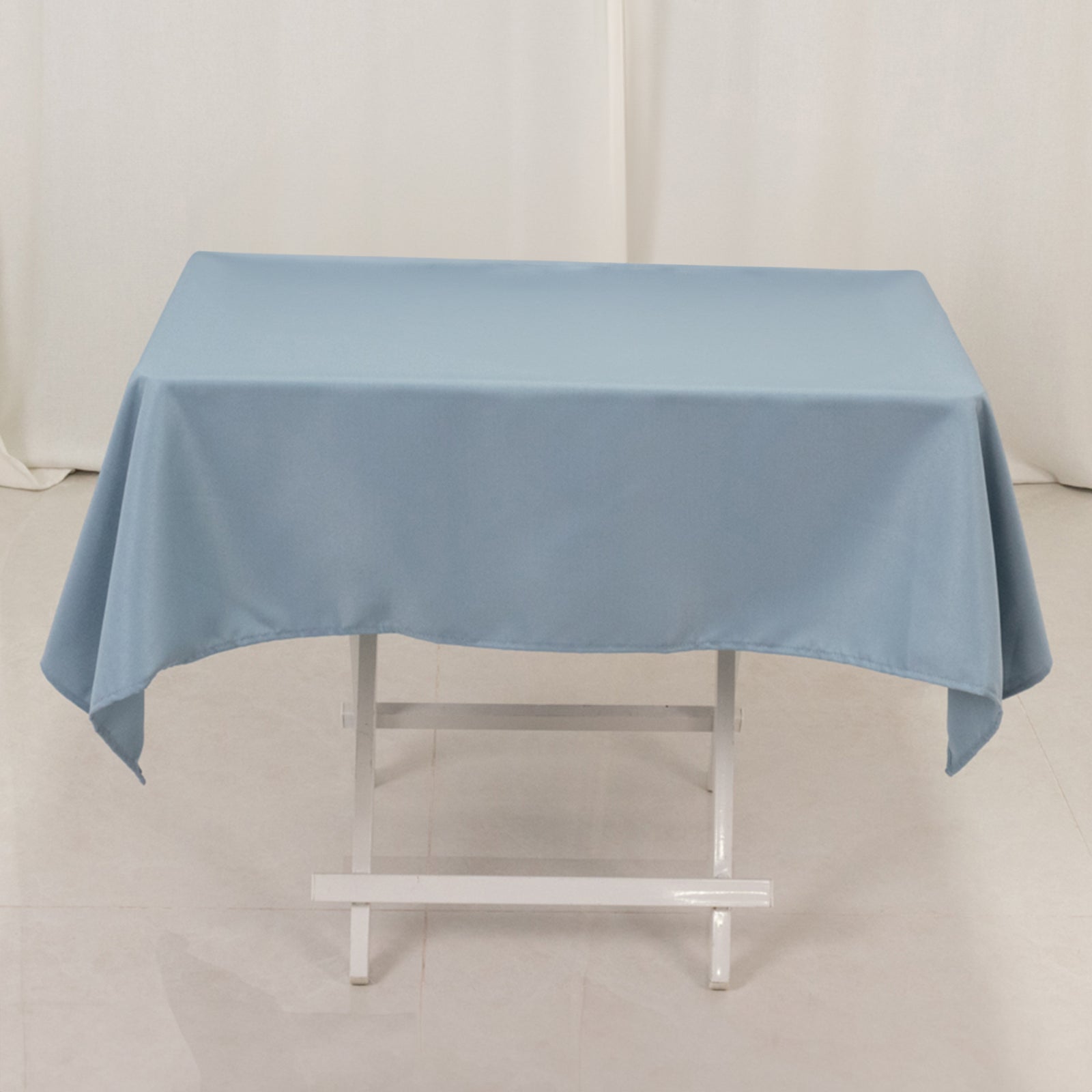 220GSM Stain & Wrinkle-Resistant Dusty Blue Premium Polyester 54x54 Square Tablecloth