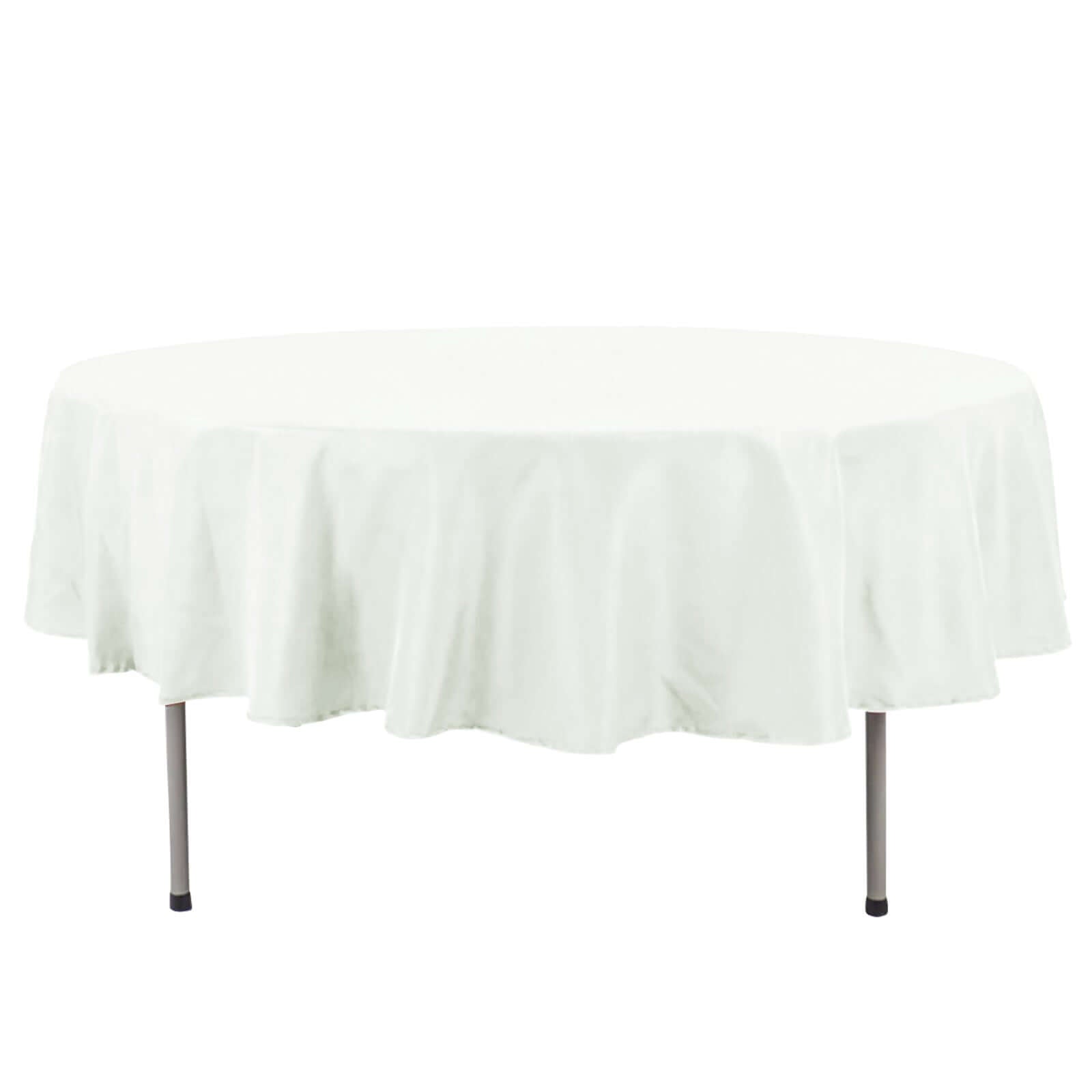 Hot Sale! Ivory 90-Inch Premium Polyester Round Tablecloth - Stain & Wrinkle Resistant, 220GSM