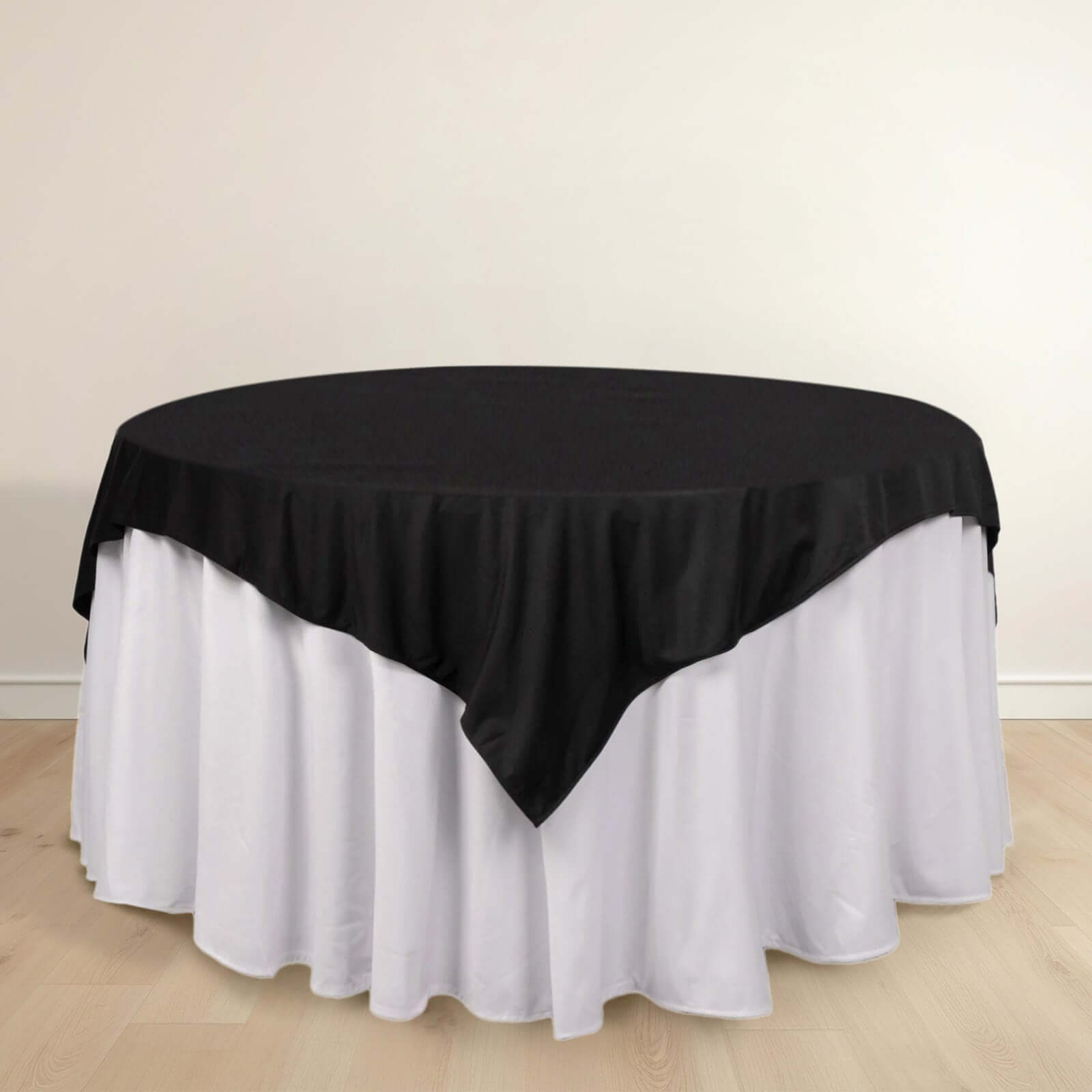 Black Premium 70x70 Scuba Table Overlay - Wrinkle-Free & Stain-Resistant