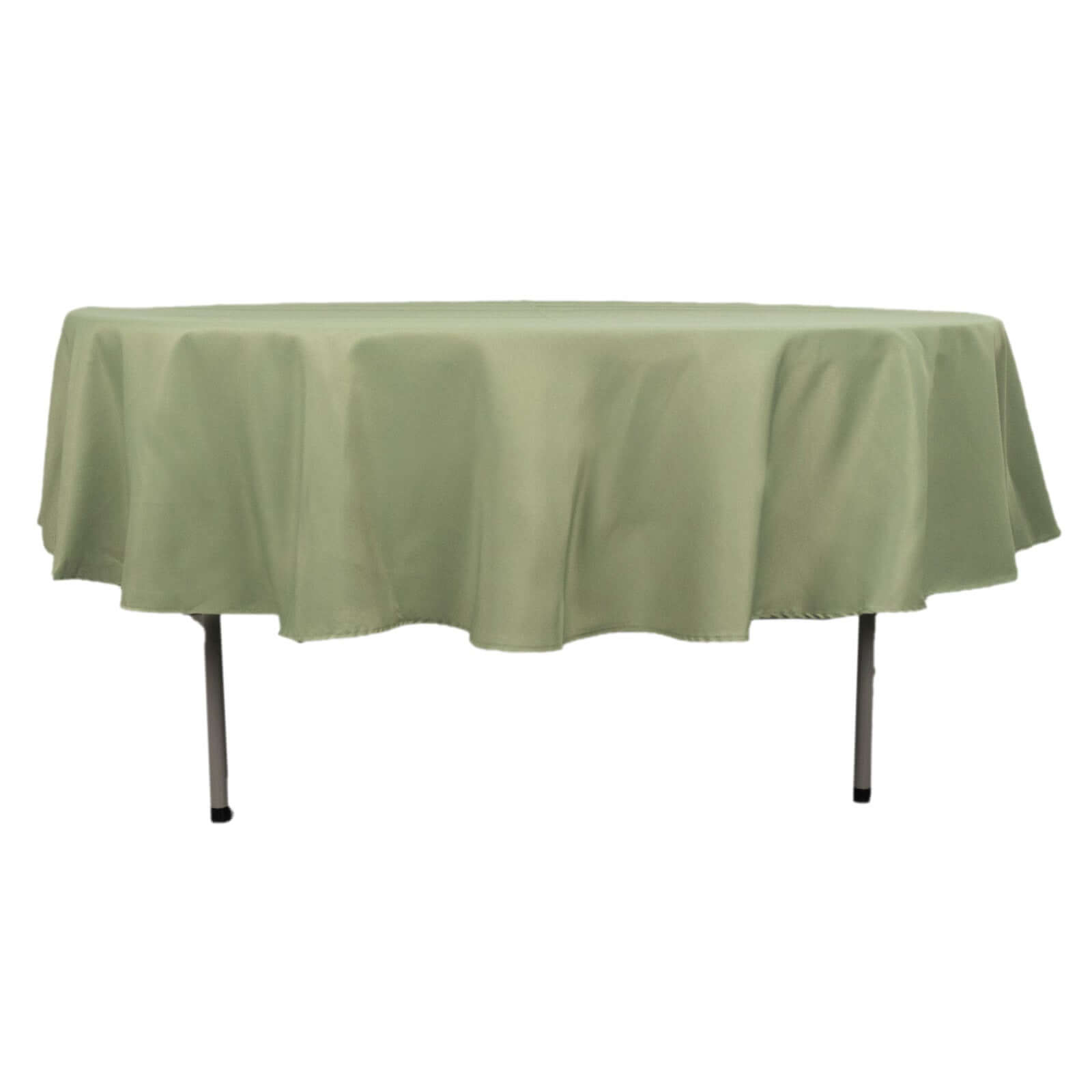 90-Inch Dusty Sage Green Premium Polyester Round Tablecloth - Stain & Wrinkle Resistant, 220GSM