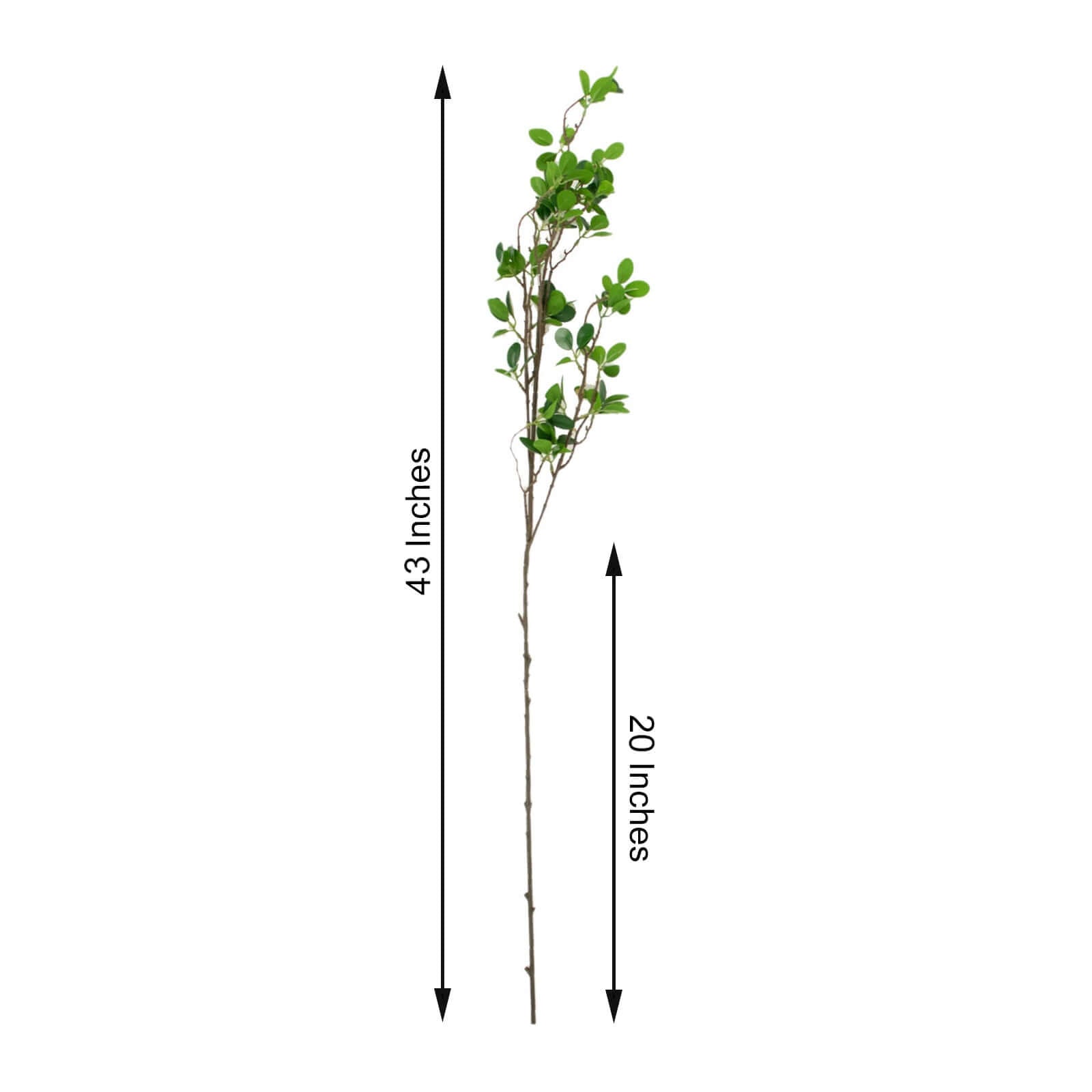 3-Pack 43" Faux Ficus Green Leaf Branches - Realistic & Flexible