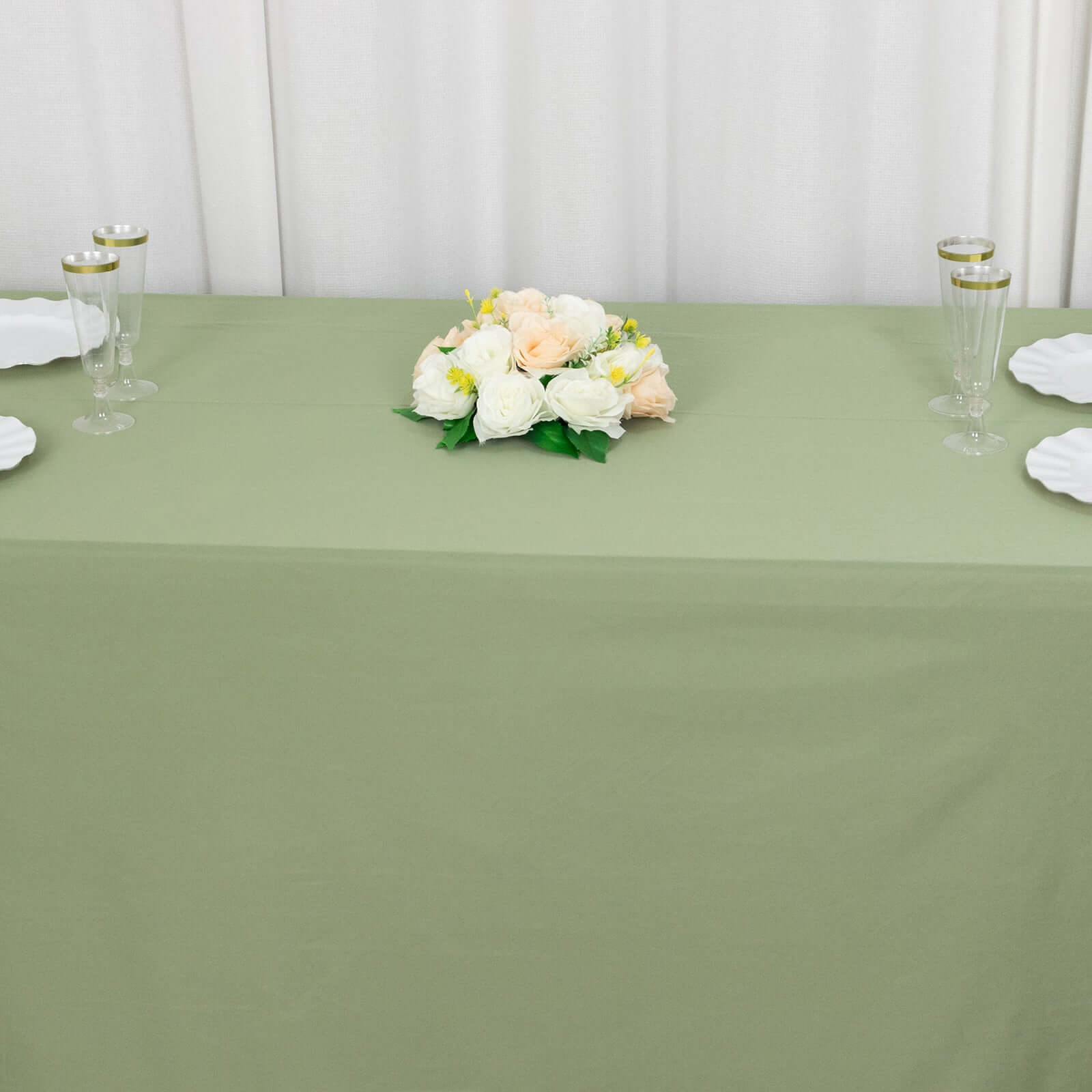 Exclusive Premium Scuba Rectangle Tablecloth in Dusty Sage Green - Wrinkle-Free, Stain-Resistant & Seamless