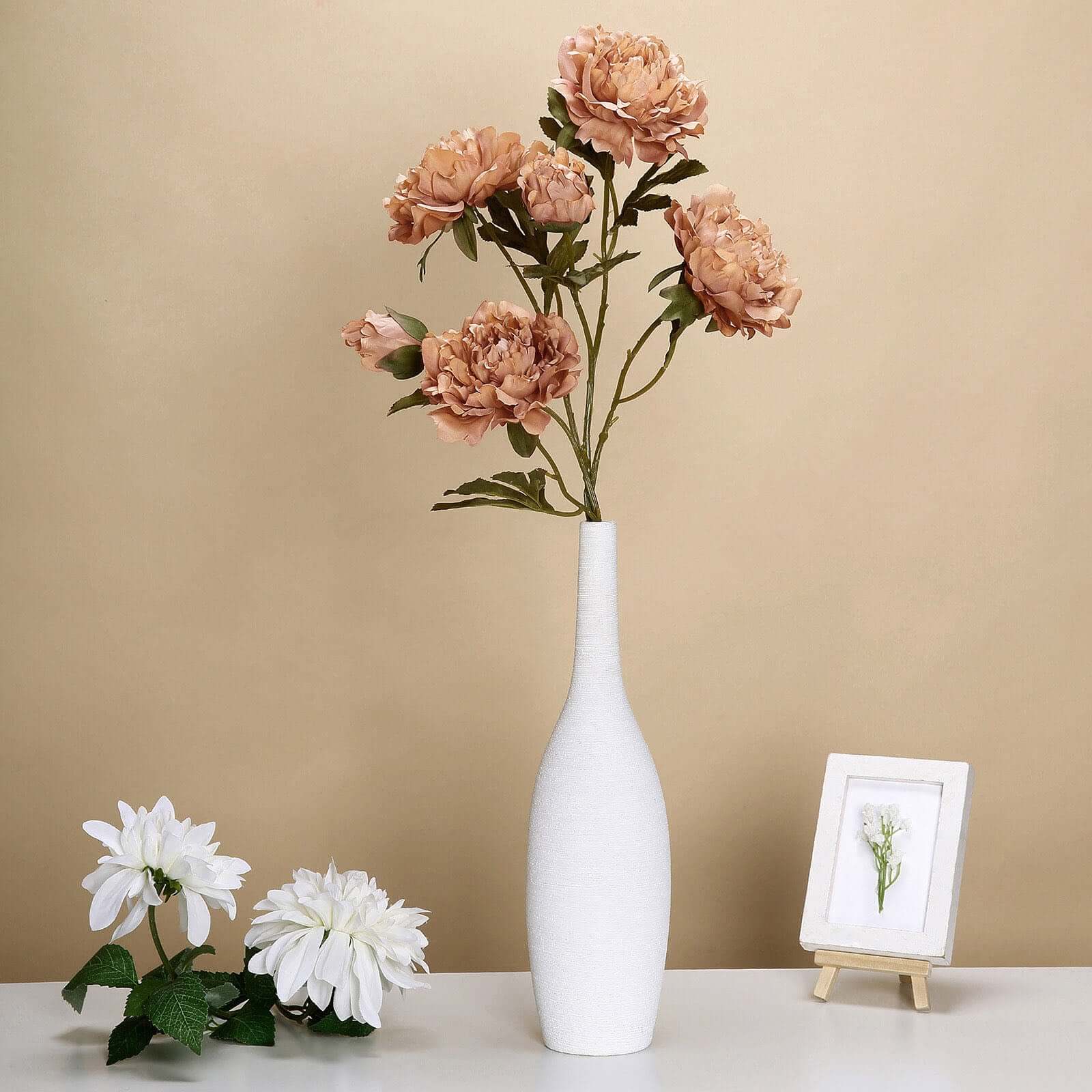 2 Pieces of 29-Inch Tall Dusty Rose Artificial Silk Peony Flower Bouquets