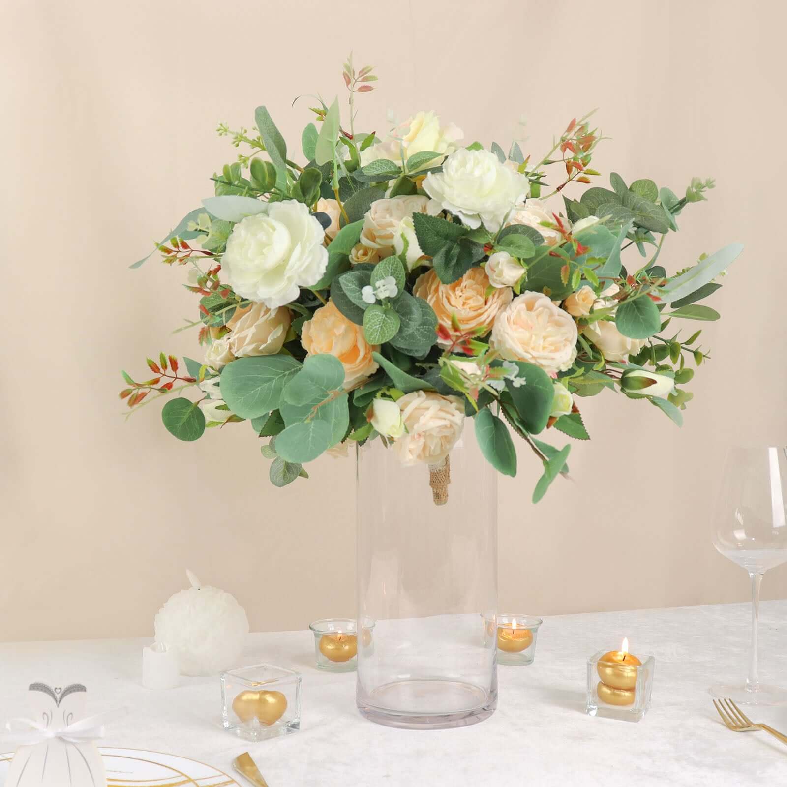 6-Pack Heavy Duty Clear Glass Cylinder Flower Vases - Ideal for Weddings