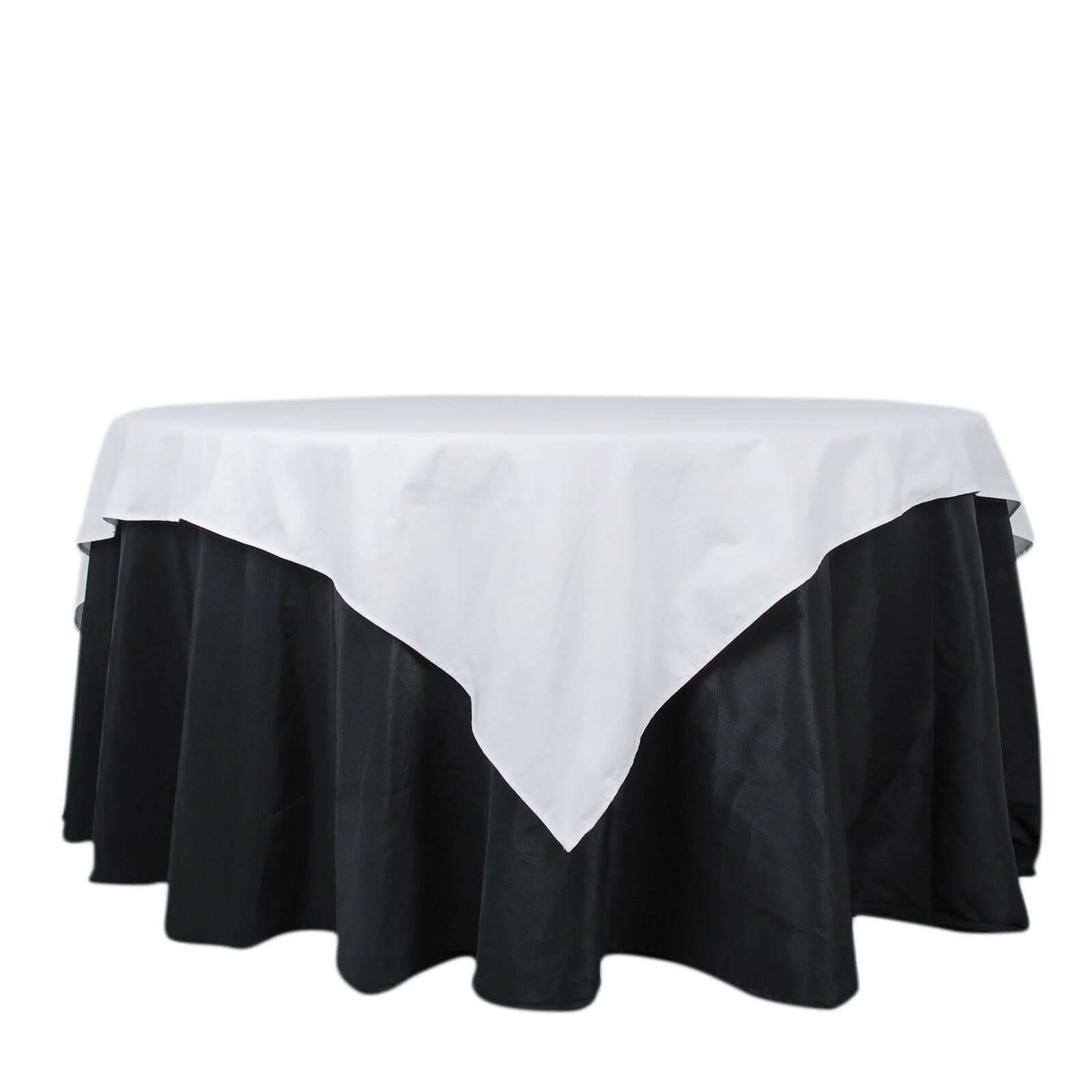 Premium 100% Cotton 70x70 Square Table Overlay - Soft, Breathable White Tablecloth for Events