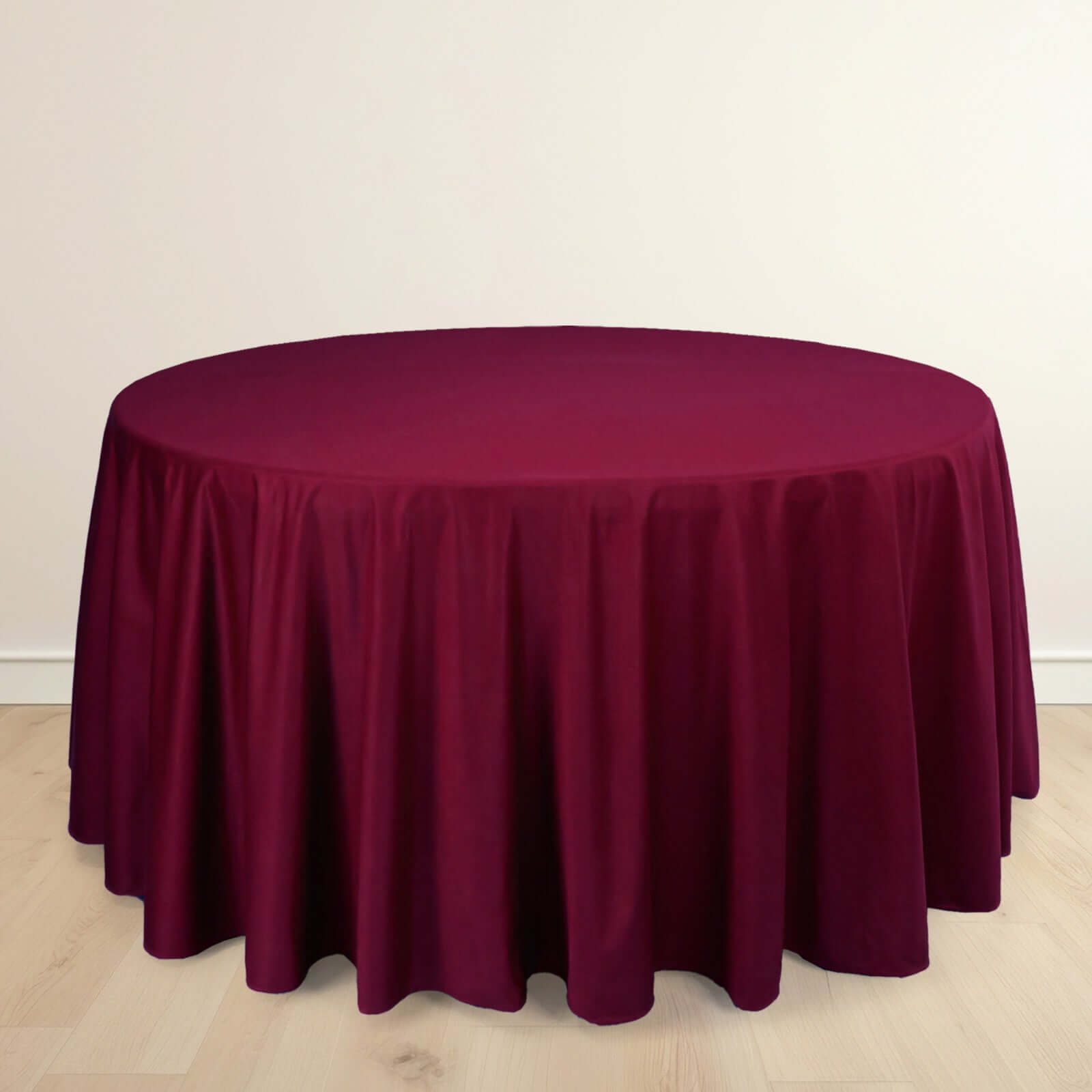 Exclusive Burgundy 120' Scuba Round Tablecloth - Wrinkle & Stain Resistant
