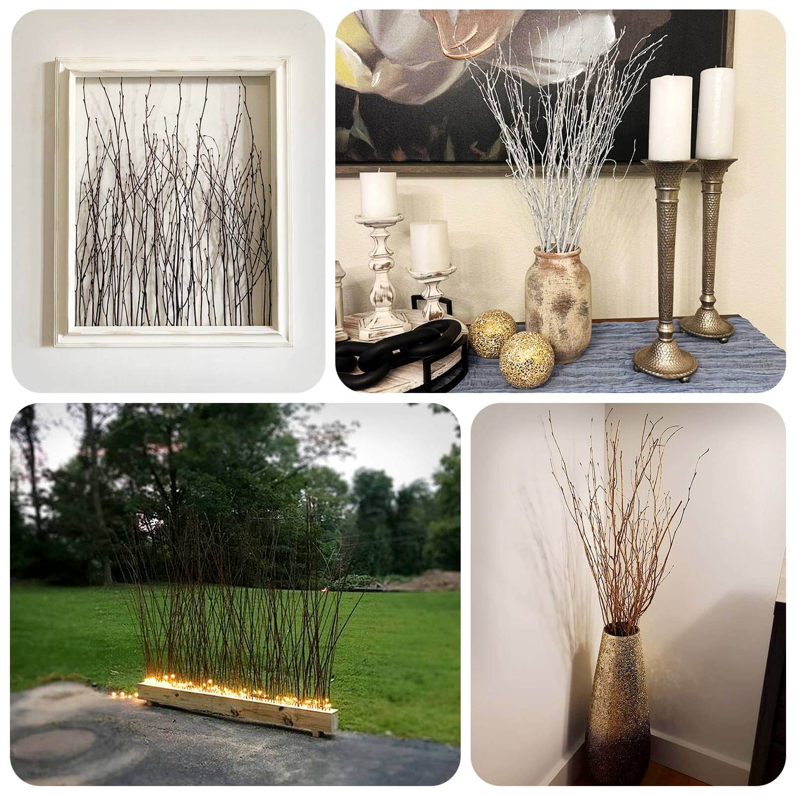 6-Pack 46" White Natural Birch Branches - Ideal for Wedding & Home Decor