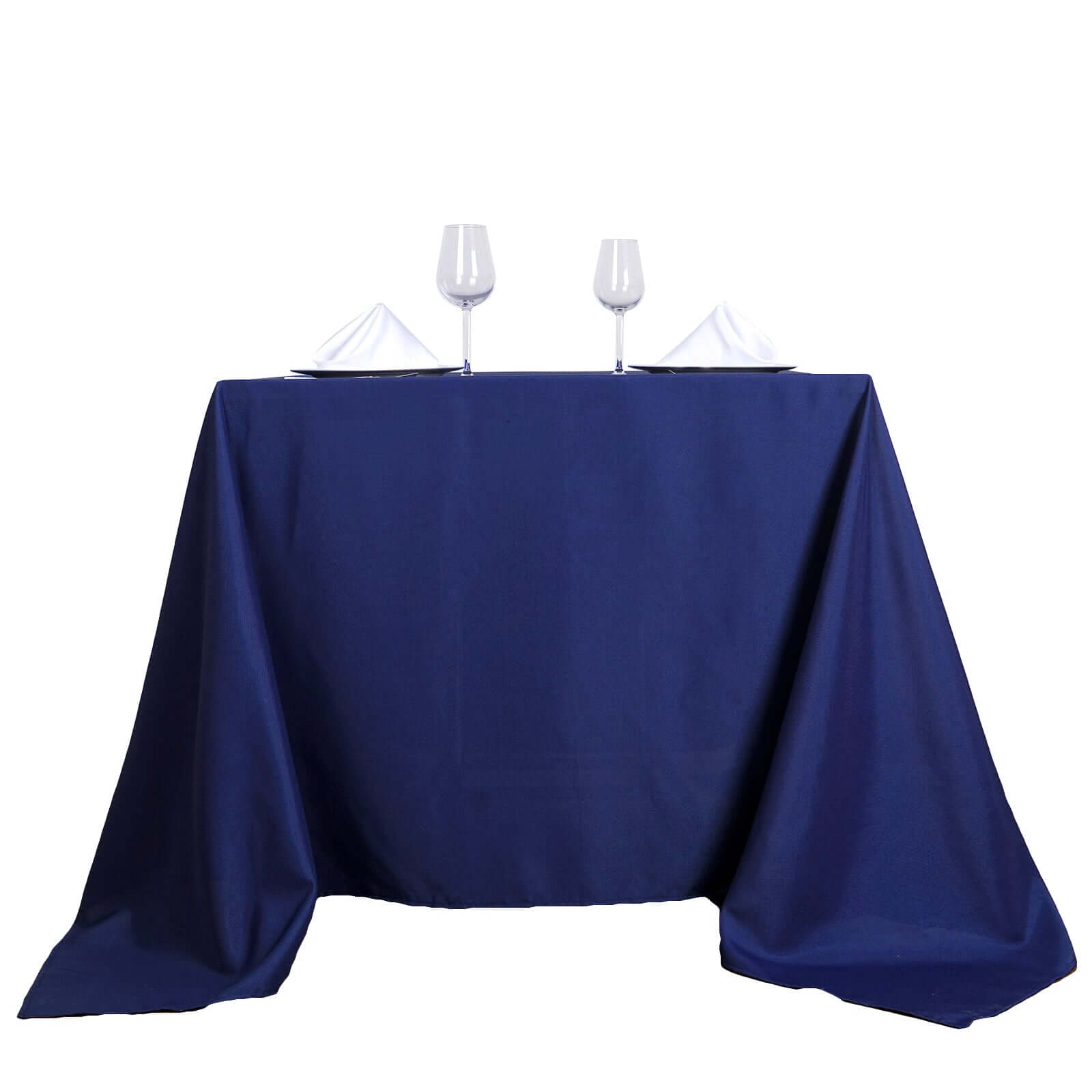 Wrinkle-Resistant & Durable Navy Blue 70x70 Polyester Square Tablecloth