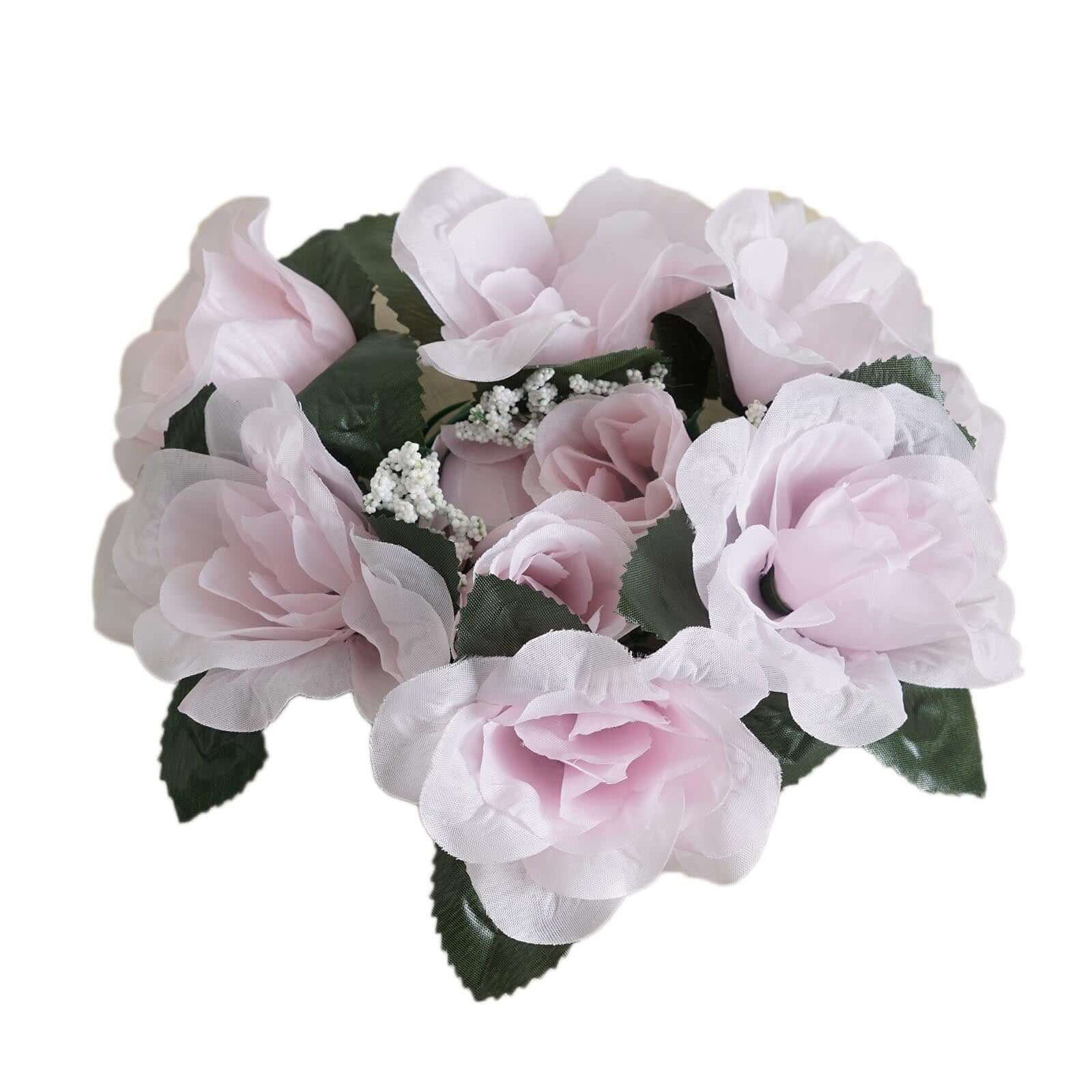 Hot Sale! 4-Piece Set of Blush Artificial Silk Rose Flower Candle Ring Wreaths for Various Occasions
