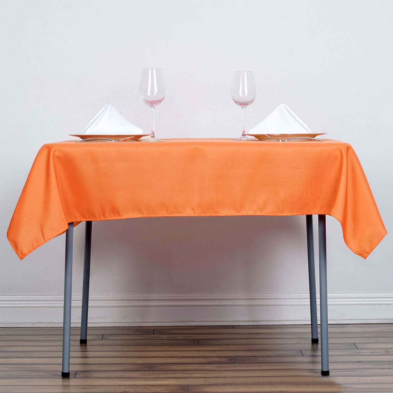 Orange 54x54 Polyester Square Tablecloth - Wrinkle-Resistant, Durable & Exquisite