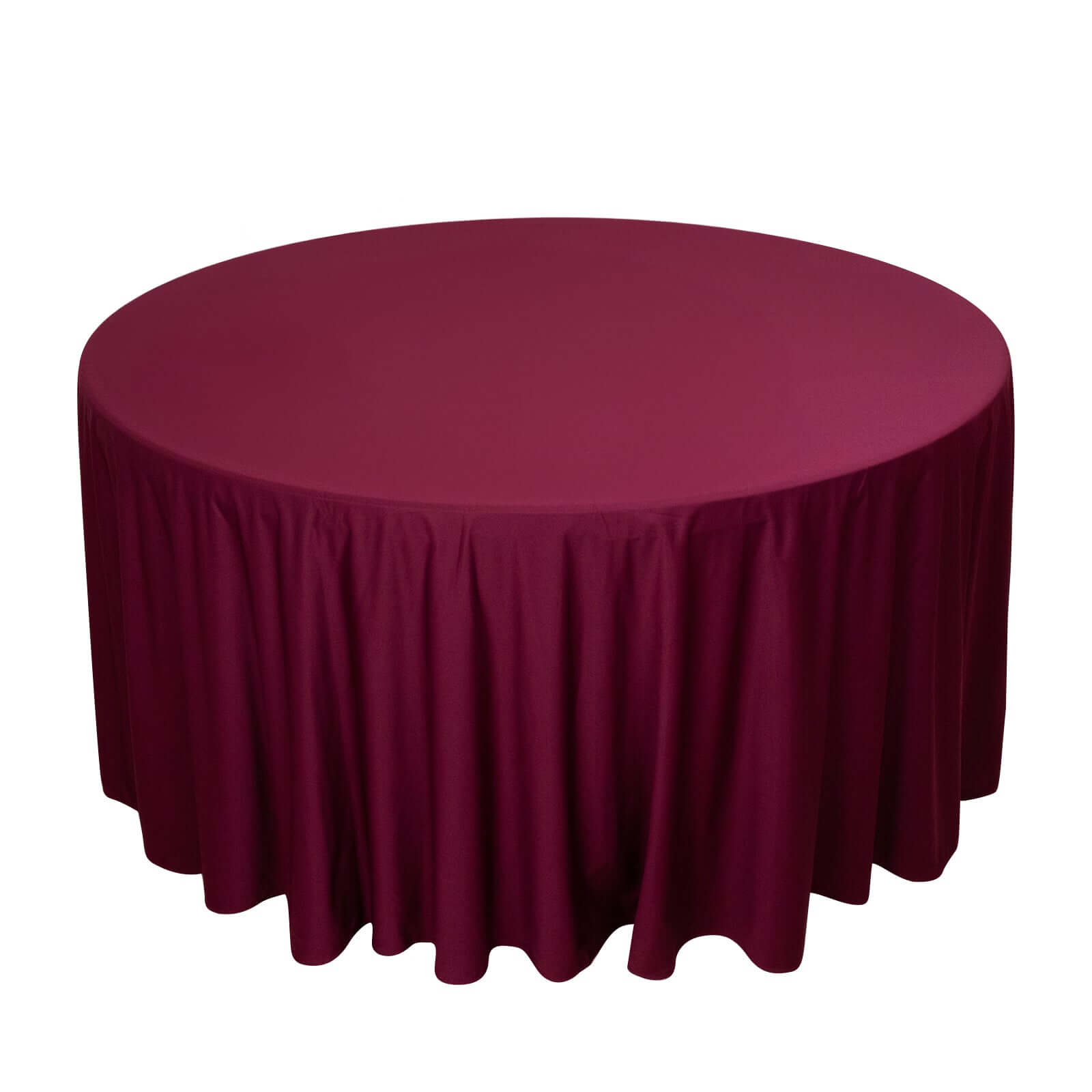 Exclusive Burgundy 120' Scuba Round Tablecloth - Wrinkle & Stain Resistant