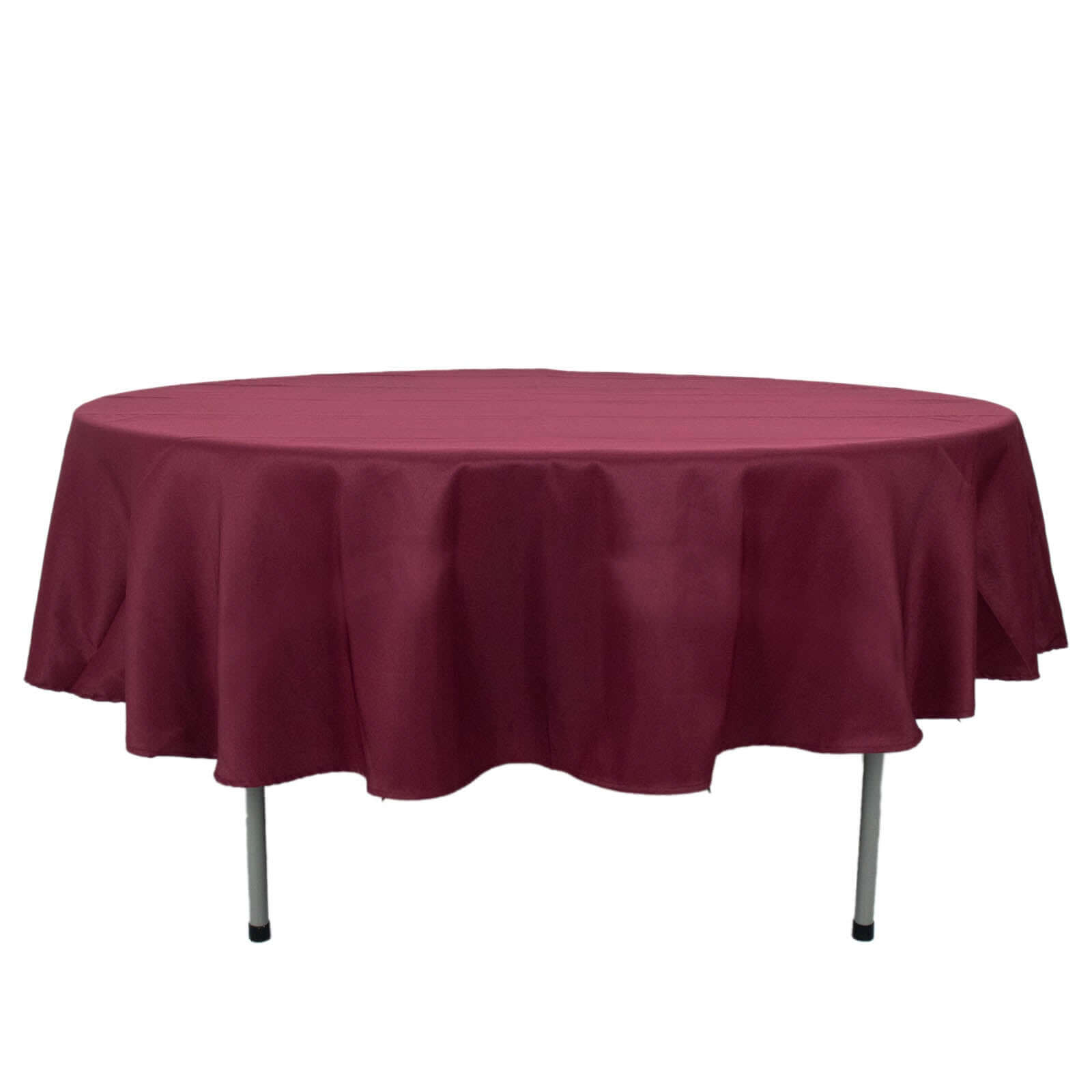 Hot Sale! 90-Inch Burgundy Premium Polyester Round Tablecloth - Stain & Wrinkle Resistant