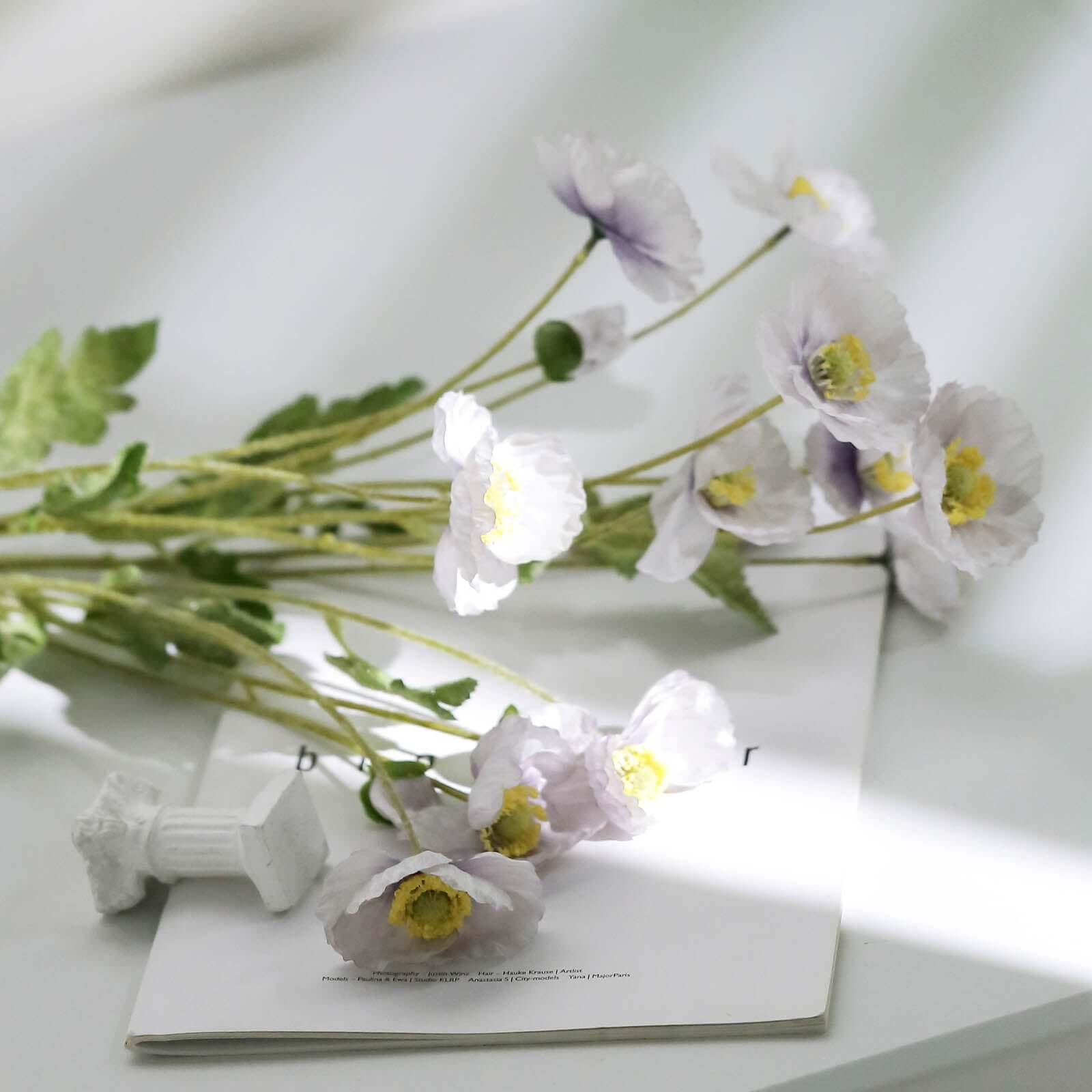 Get 2 Stems of Stunning Lavender Lilac Artificial Poppy Silk Flowers for Centerpiece Decor