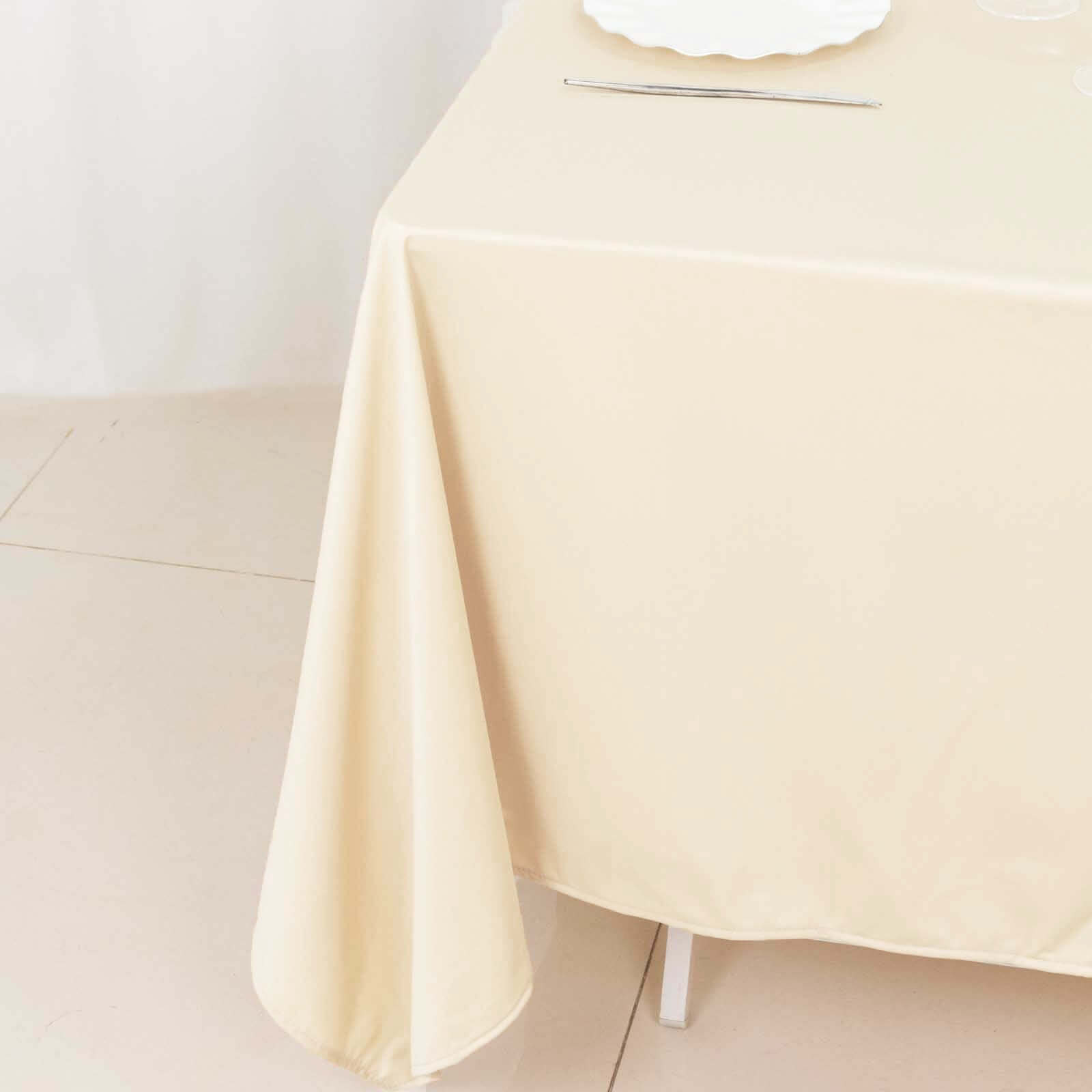 Premium Beige 70x70 Scuba Table Overlay - Wrinkle & Stain Free, Ideal for Events