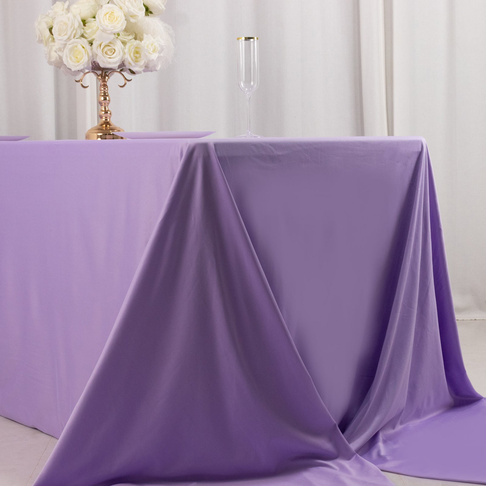 Exclusive Premium Scuba Rectangle Tablecloth - Lavender Lilac, Wrinkle-Free & Stain-Resistant