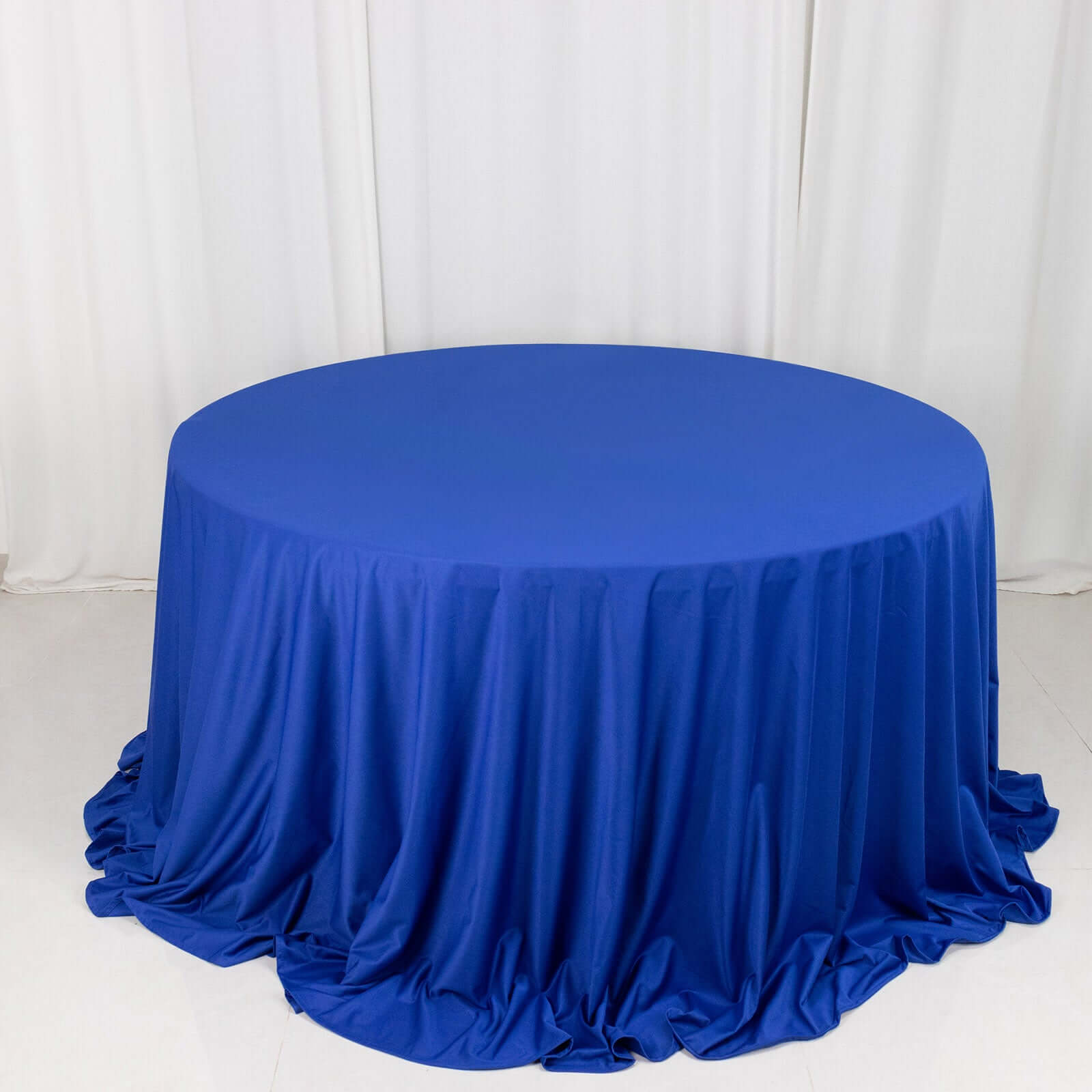 Exclusive Royal Blue 132' Scuba Round Tablecloth - Wrinkle & Stain Free