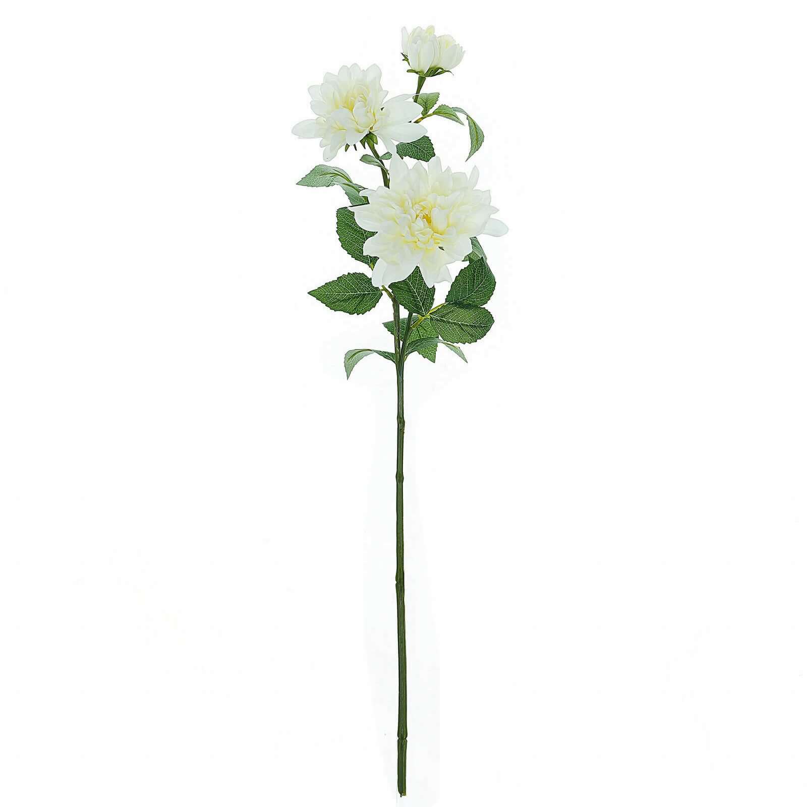 30-Inch Tall Ivory Silk Faux Dahlia Flower Stems for Stunning Arrangements