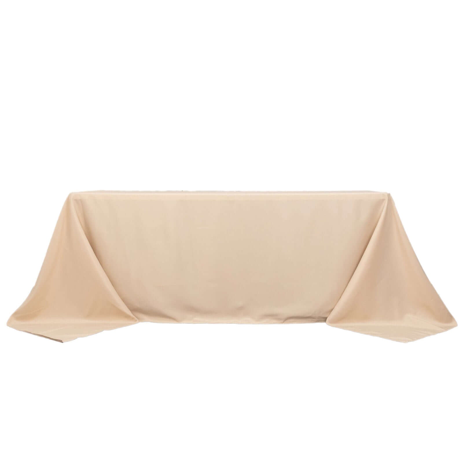 Exclusive Offer! Beige 90x132 Rectangle Premium Polyester Seamless 220GSM Stain-Resistant Tablecloth