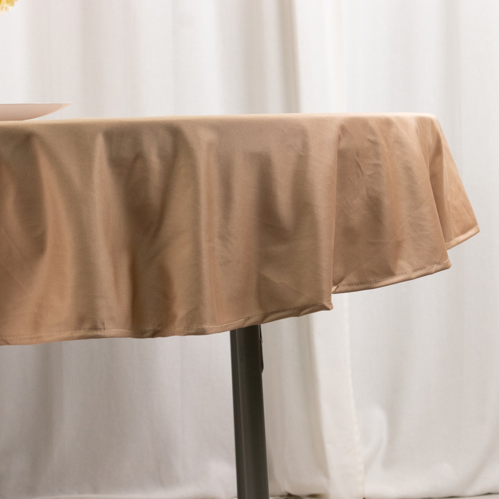 Nude 70-Inch Round Premium Scuba Tablecloth - Stain & Wrinkle Resistant