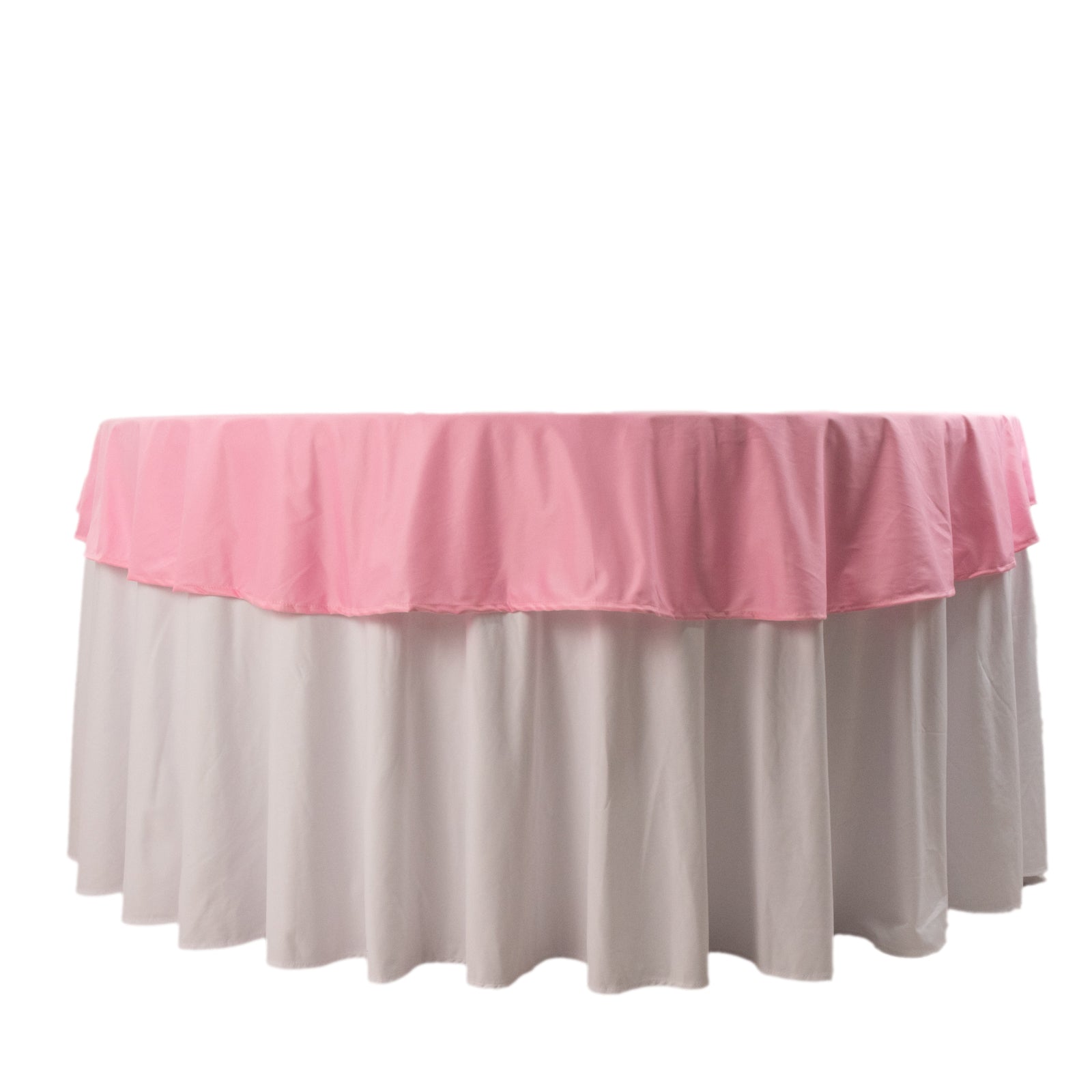 Pink Premium 70-Inch Round Scuba Tablecloth - Stain & Wrinkle Resistant