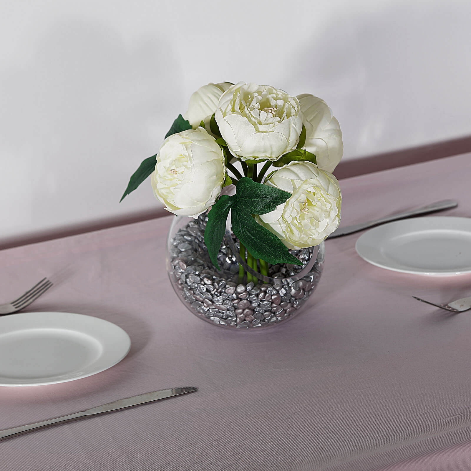 5-Piece Cream Silk Peony Bouquet - Ideal for Any Occasion