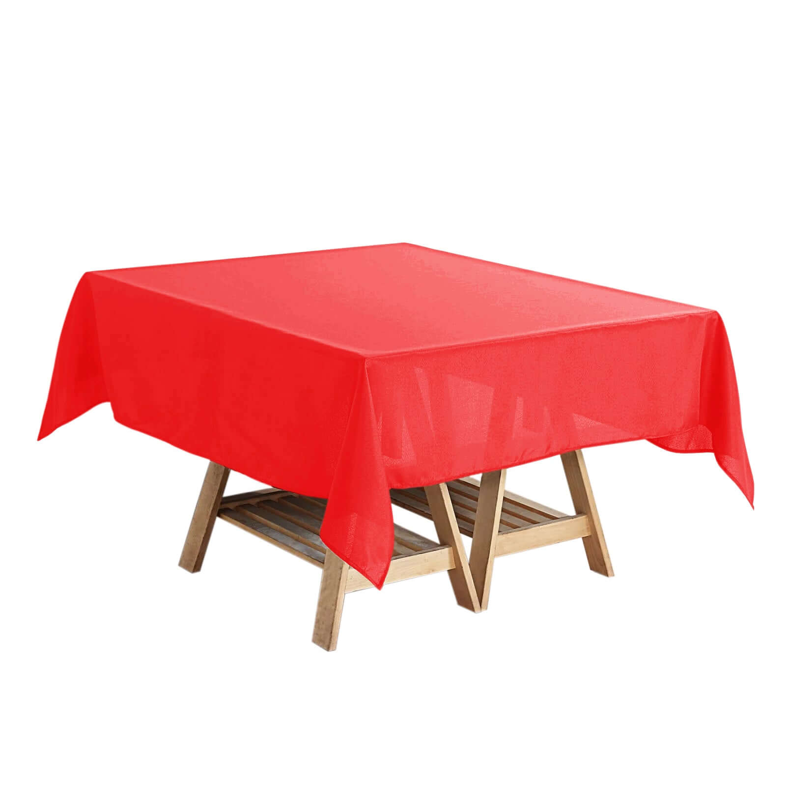 Premium Red 54x54 Polyester Square Tablecloth - Wrinkle-Free & Durable