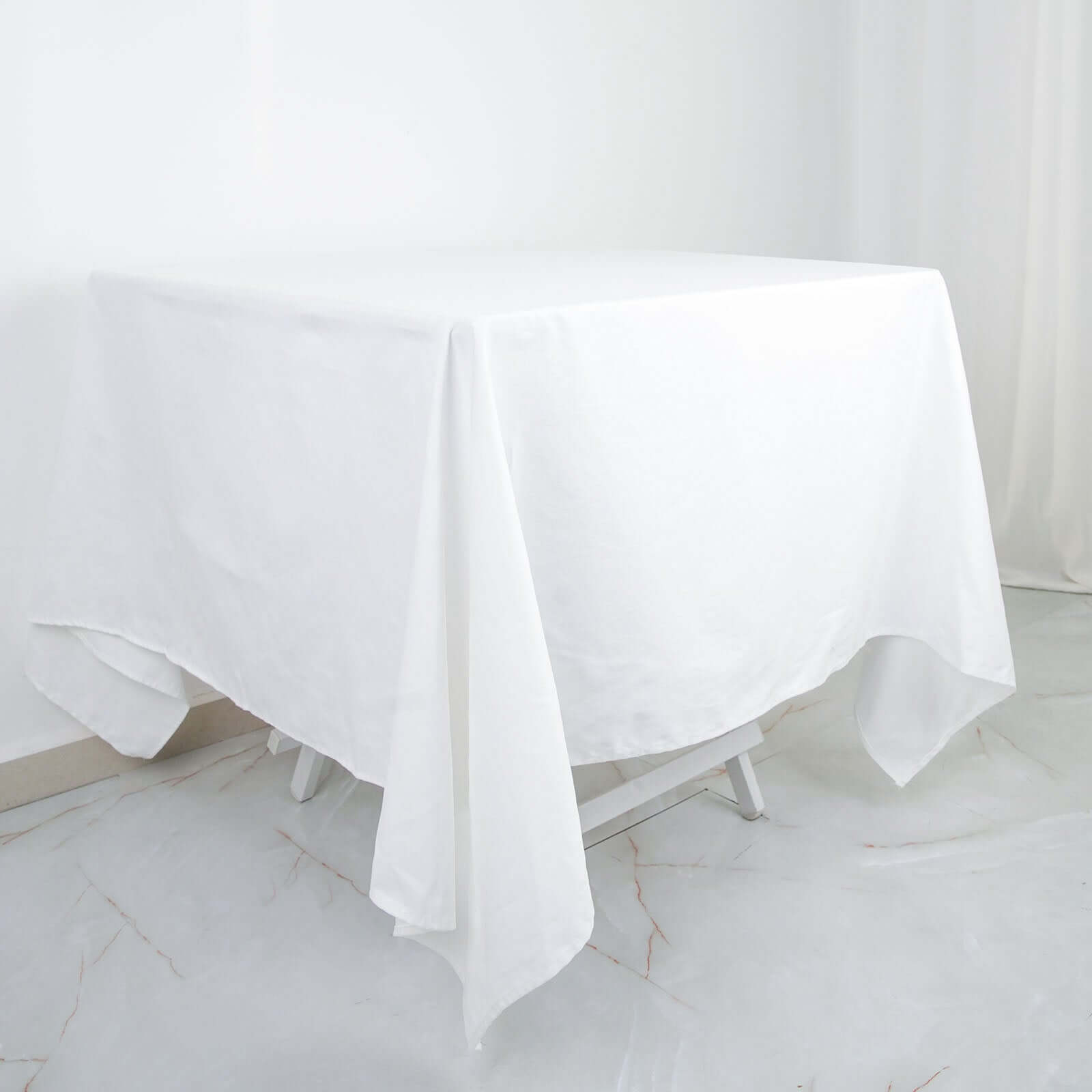 Premium 100% Cotton 70x70 Square Table Overlay - Soft, Breathable White Tablecloth for Events