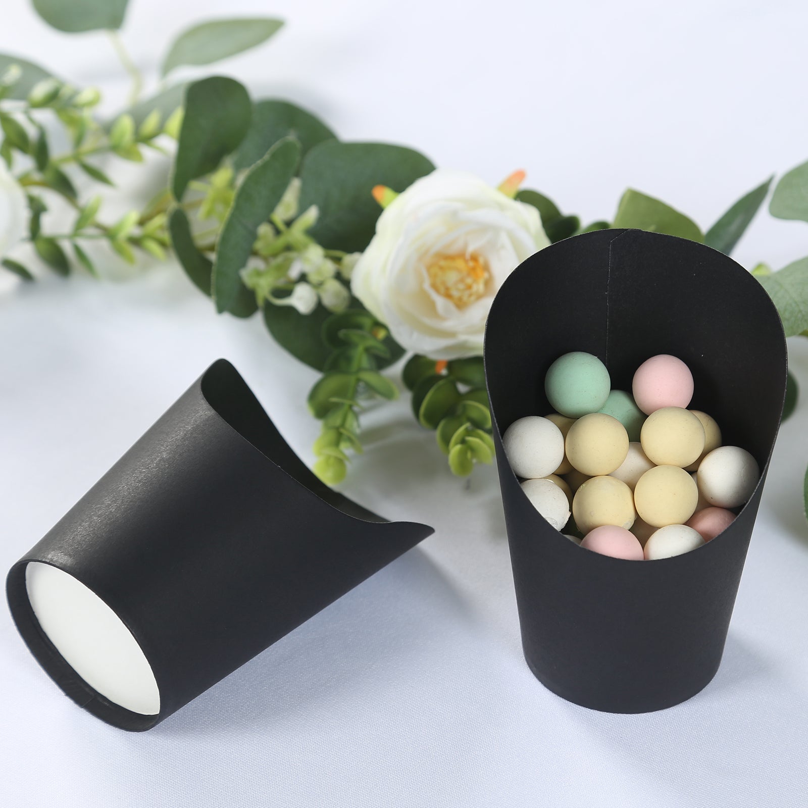 Hot Deal! 50-Pack 14oz Black Paper Popcorn Box Snack Cups - Ideal for Appetizers