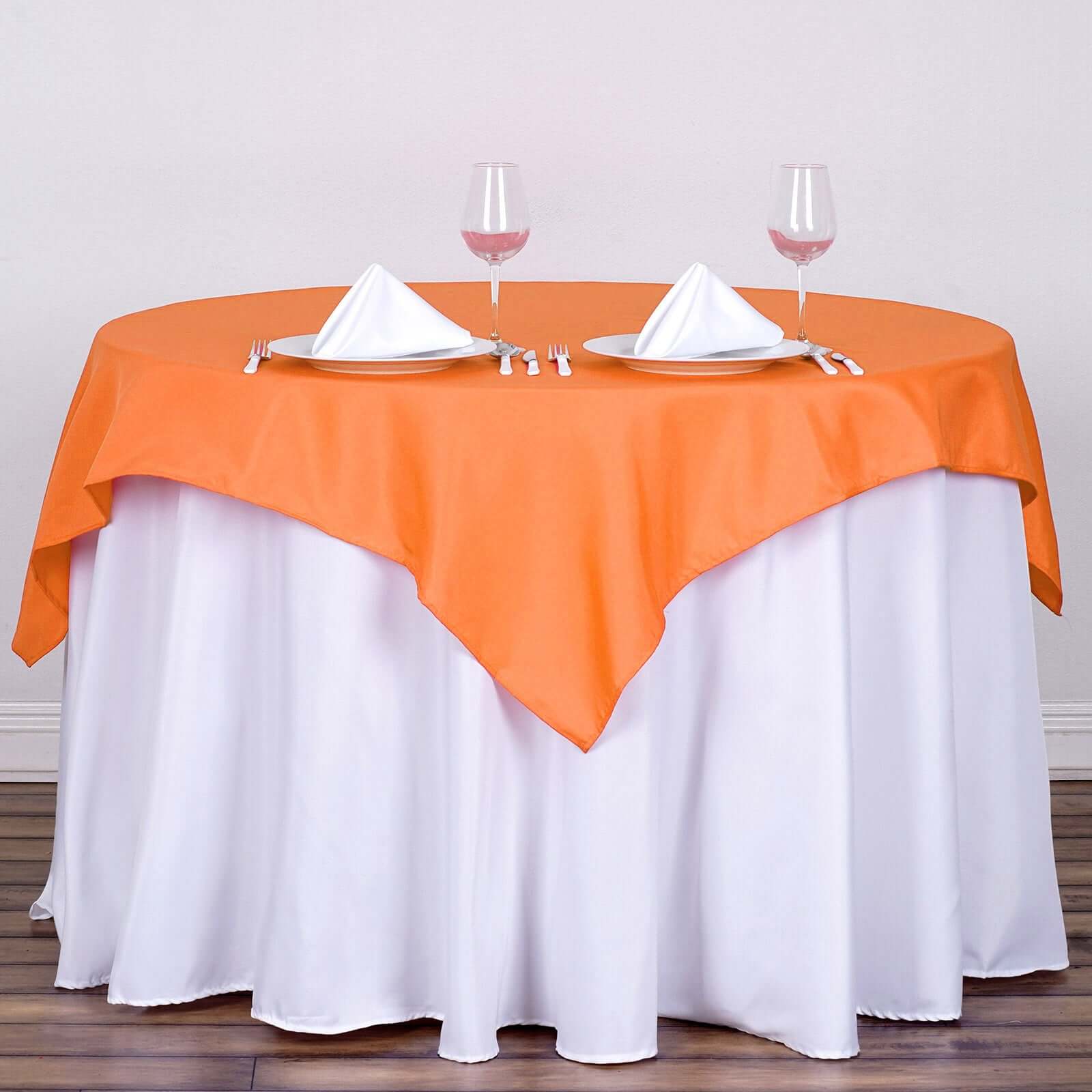 Orange 54x54 Polyester Square Tablecloth - Wrinkle-Resistant, Durable & Exquisite