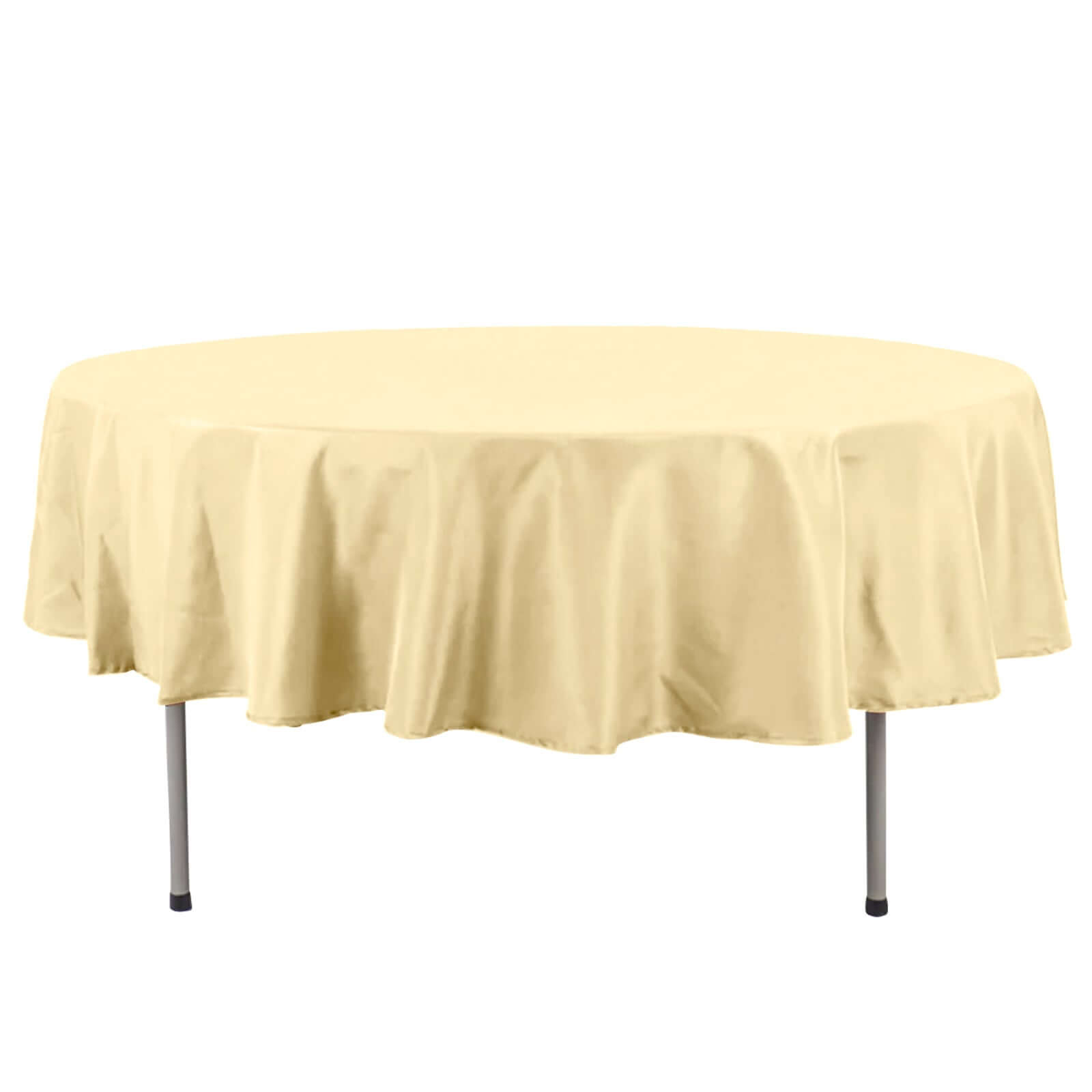 Premium Polyester 90 Round Tablecloth Champagne - Stain and Wrinkle-Resistant Design with 220GSM Thickness Table Cover