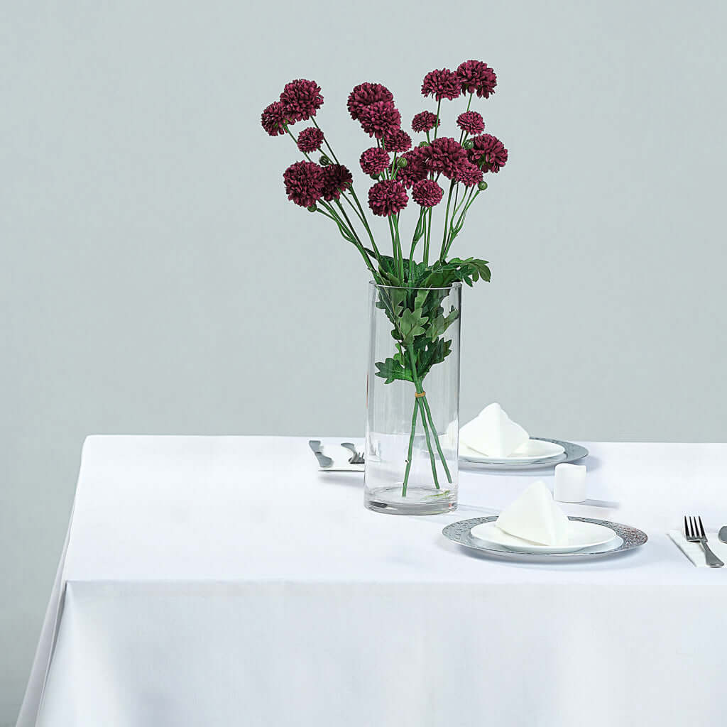 Special Offer! 2 Burgundy Artificial Chrysanthemum Mum Flower Bushes (33 in Total)