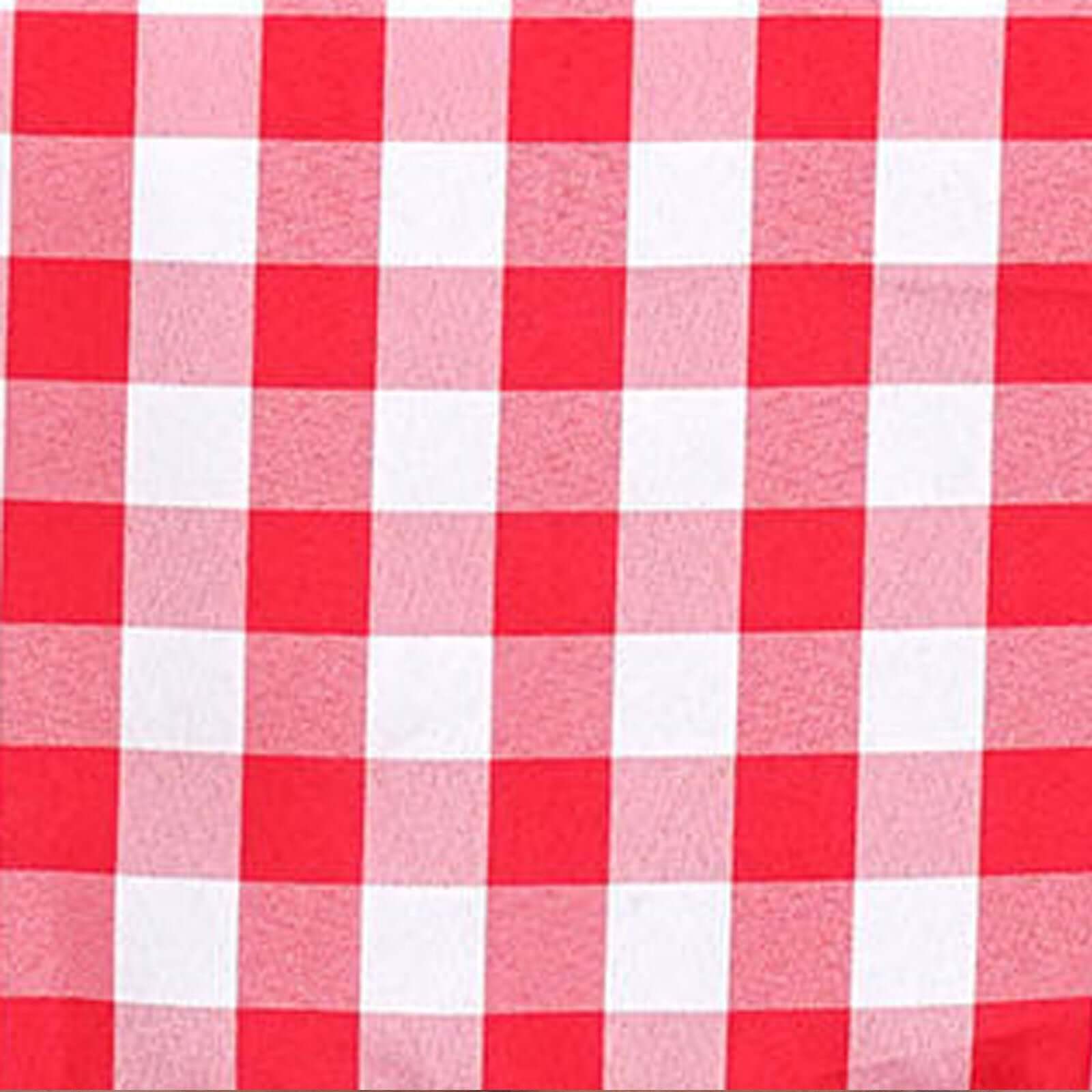 Hot Sale! Polyester 54x54 Square Table Overlay with White/Red Checkered Buffalo Plaid for Casual Tables