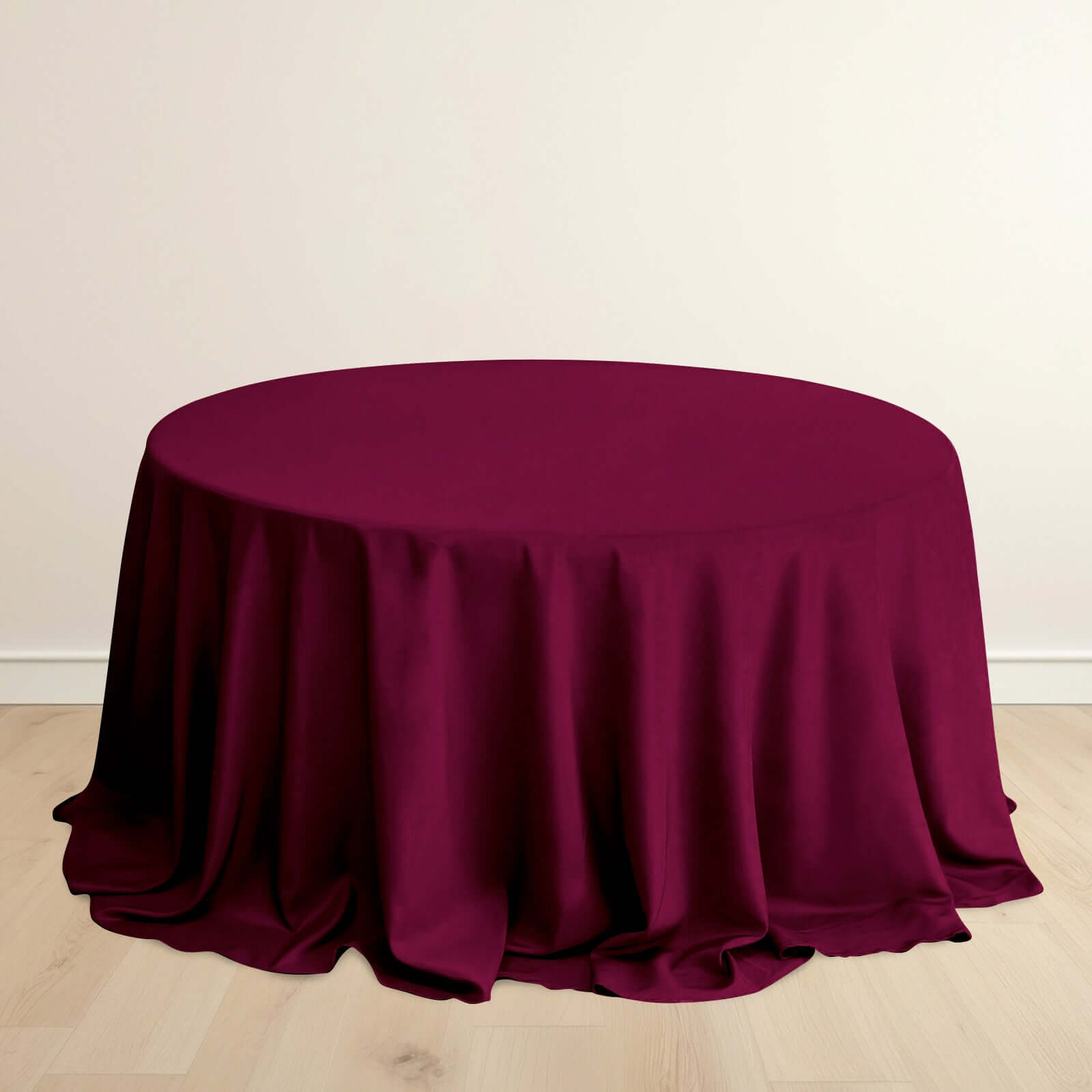 Premium Wrinkle-Free & Stain-Resistant Burgundy 132' Scuba Round Tablecloth for Events