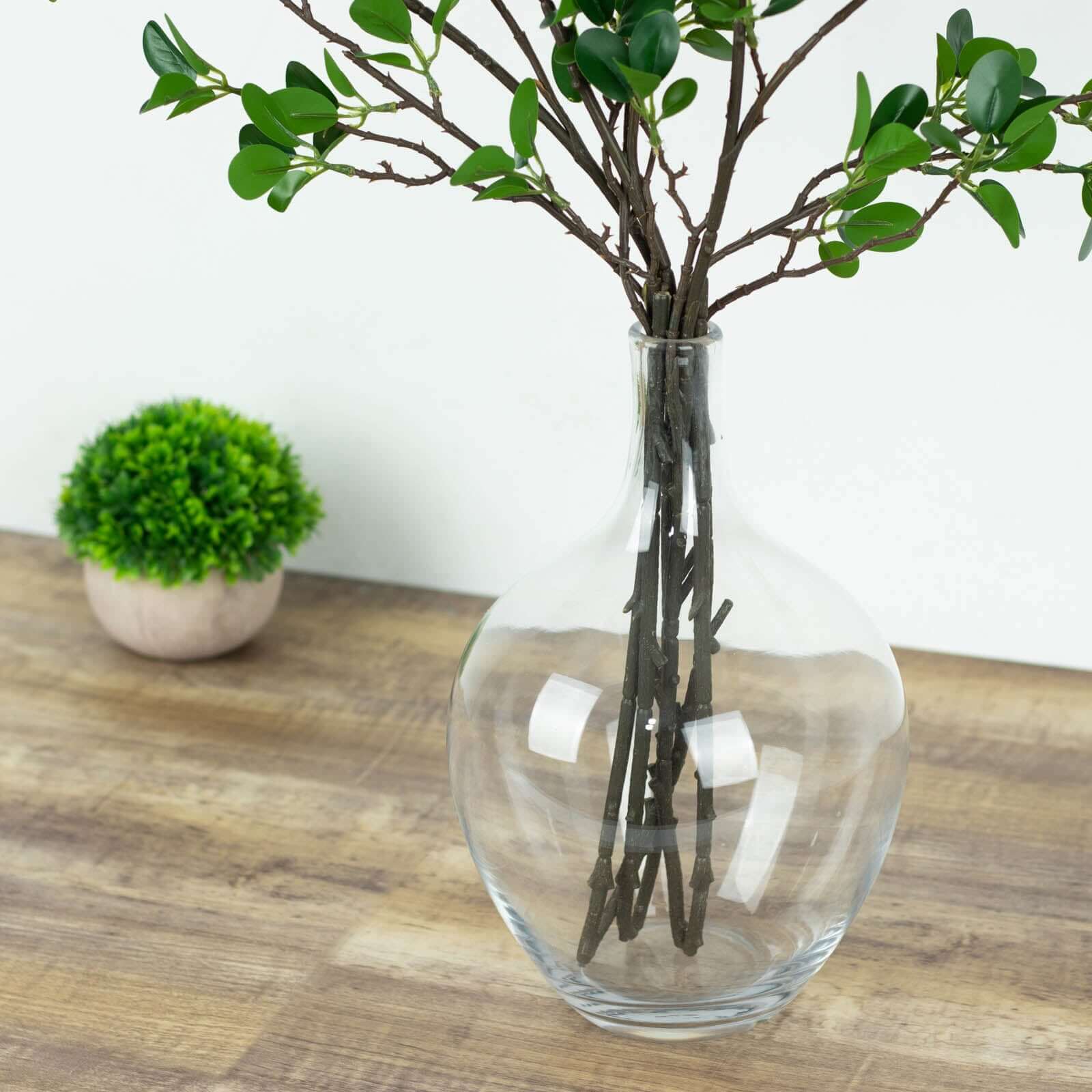 3-Pack 43" Faux Ficus Green Leaf Branches - Realistic & Flexible