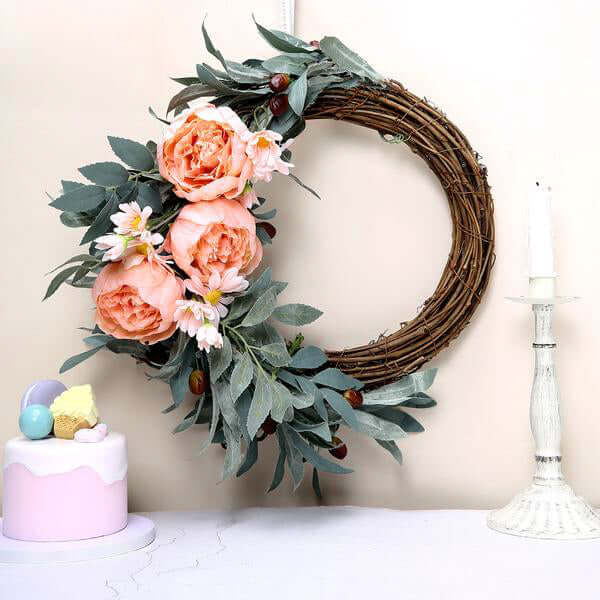 10-Piece Pack of High-Quality Peach Artificial Peony Flower Heads for DIY Crafts