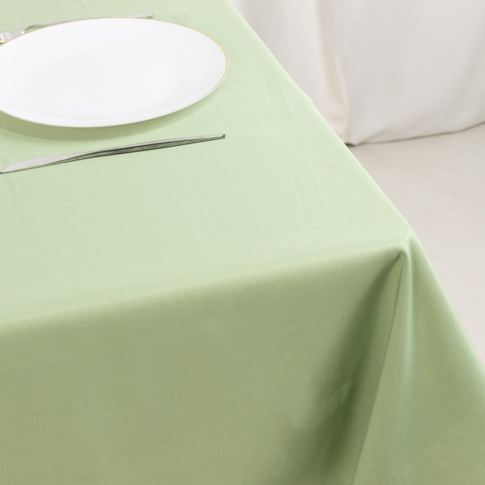 Hot Deal! 54x54 Sage Green Premium Polyester Square Tablecloth - Stain & Wrinkle Resistant 220GSM