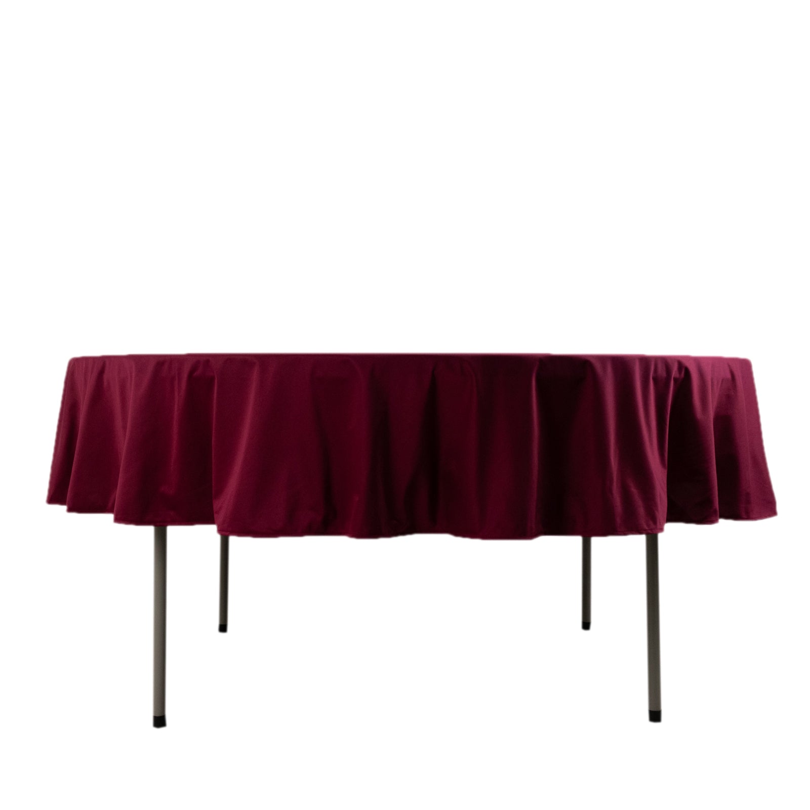 Premium 90' Round Burgundy Scuba Tablecloth - Wrinkle & Stain Free for Events