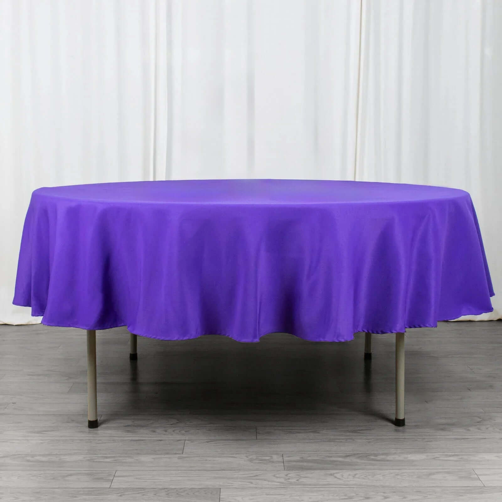 90-Inch Purple Premium Polyester Round Tablecloth - 220GSM, Stain & Wrinkle Resistant
