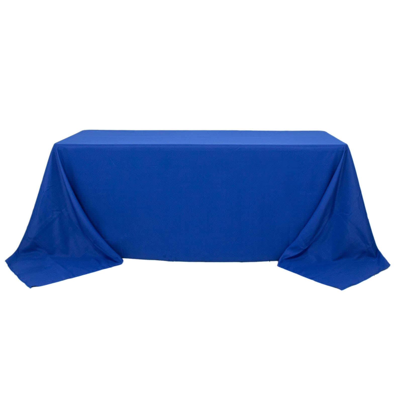 Hot Sale! Royal Blue Seamless 220GSM Stain-Resistant Premium Polyester Rectangle Tablecloth 90x132
