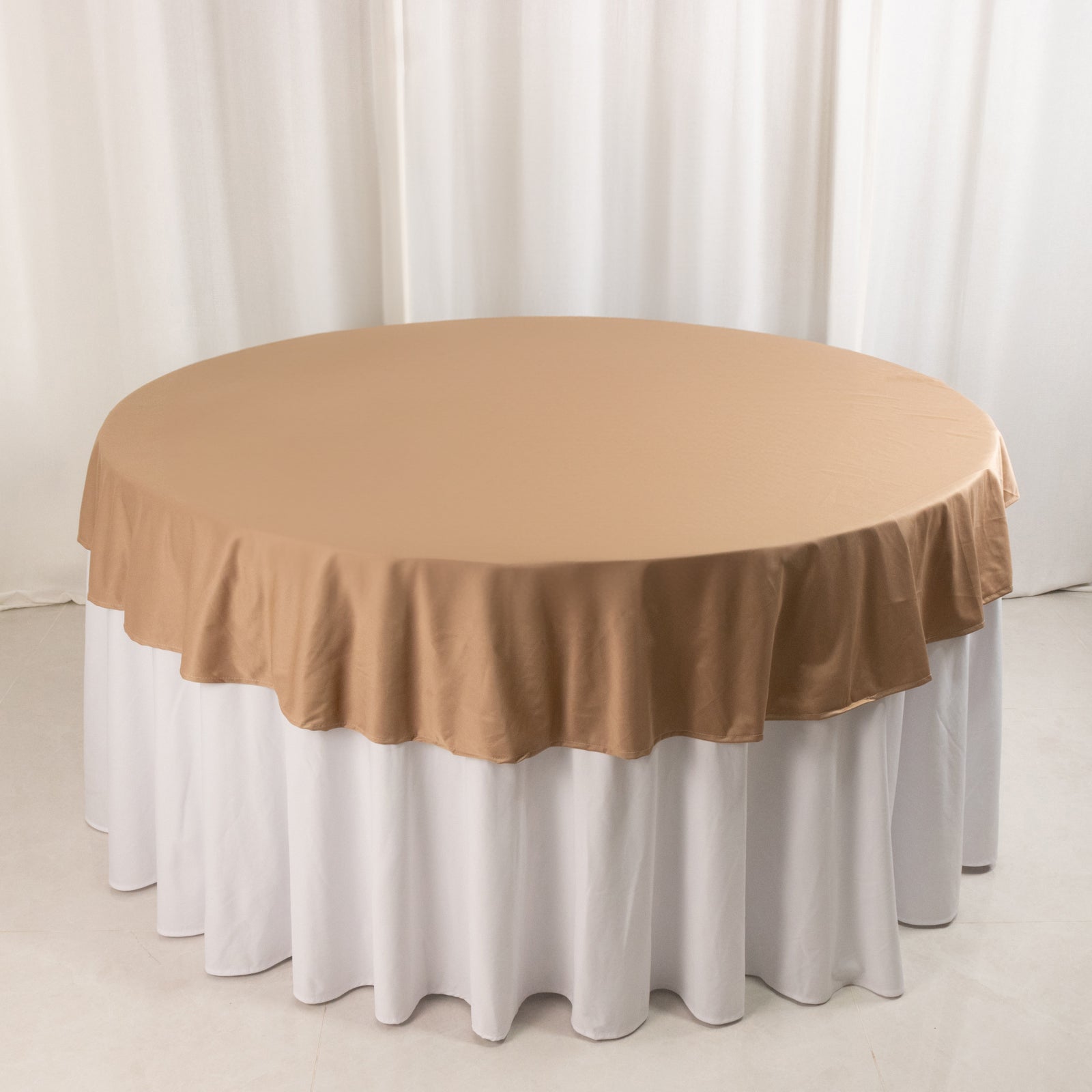 Nude 70-Inch Round Premium Scuba Tablecloth - Stain & Wrinkle Resistant