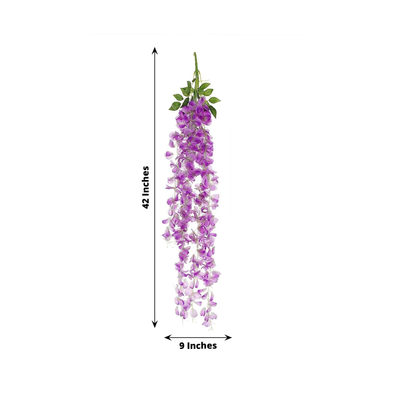 Stunning 42' Silk Lavender Lilac Wisteria Garland - 5 Strands