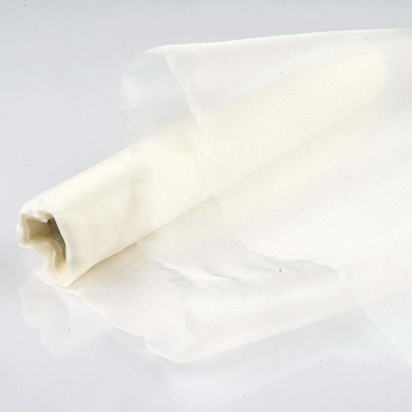 Ivory Sheer Chiffon Fabric Bolt - 12 Feet Wide, 10 Yards Long for DIY Drapery & Crafts