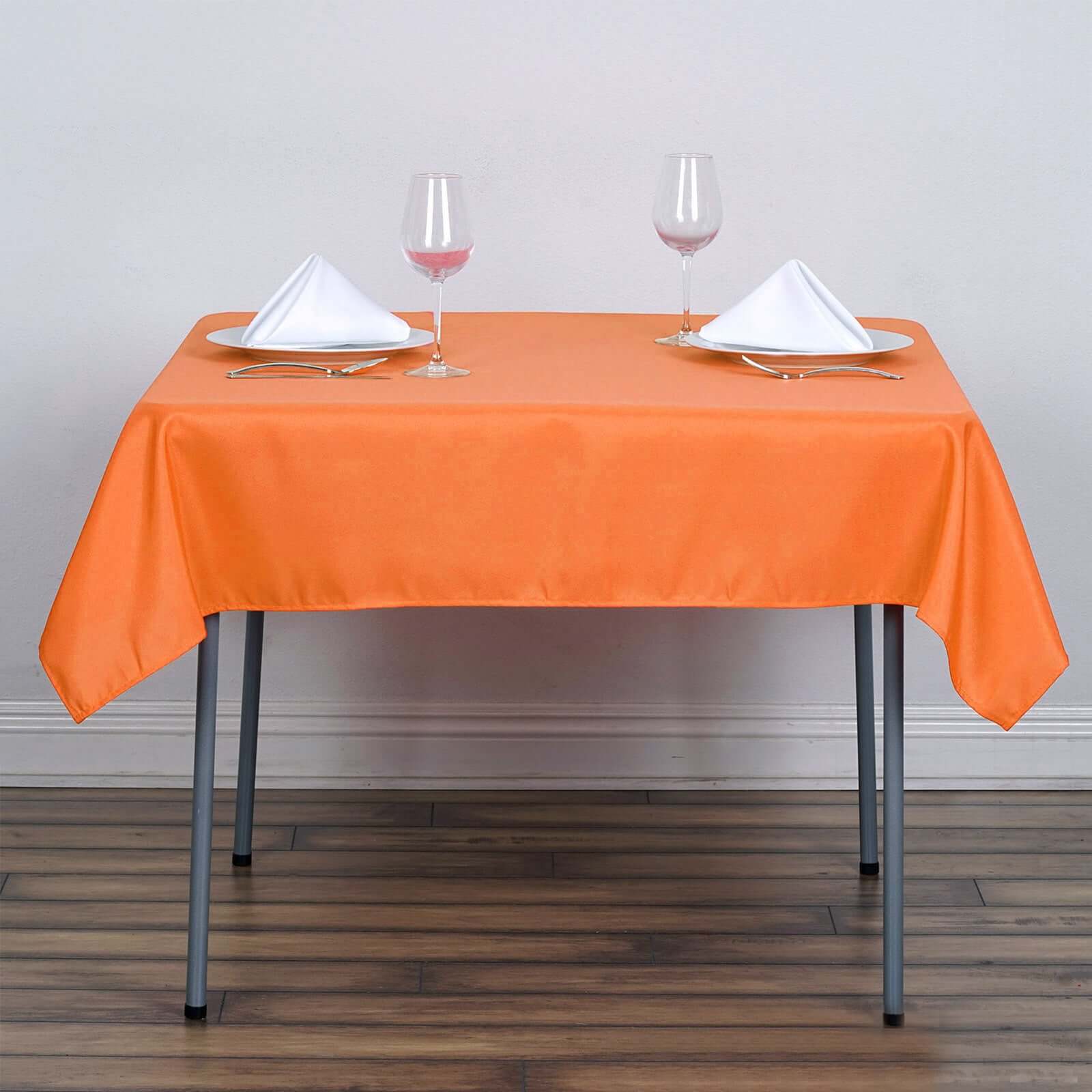 Orange 54x54 Polyester Square Tablecloth - Wrinkle-Resistant, Durable & Exquisite