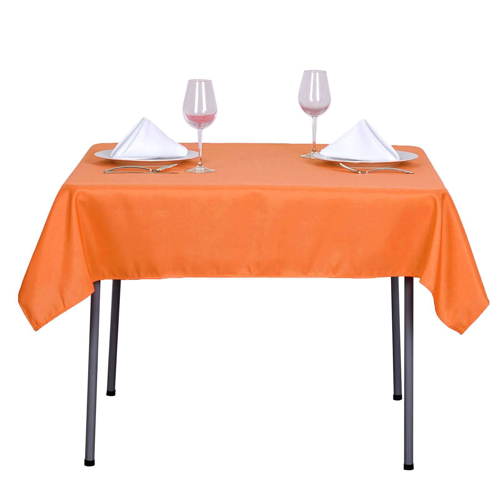 Orange 54x54 Polyester Square Tablecloth - Wrinkle-Resistant, Durable & Exquisite