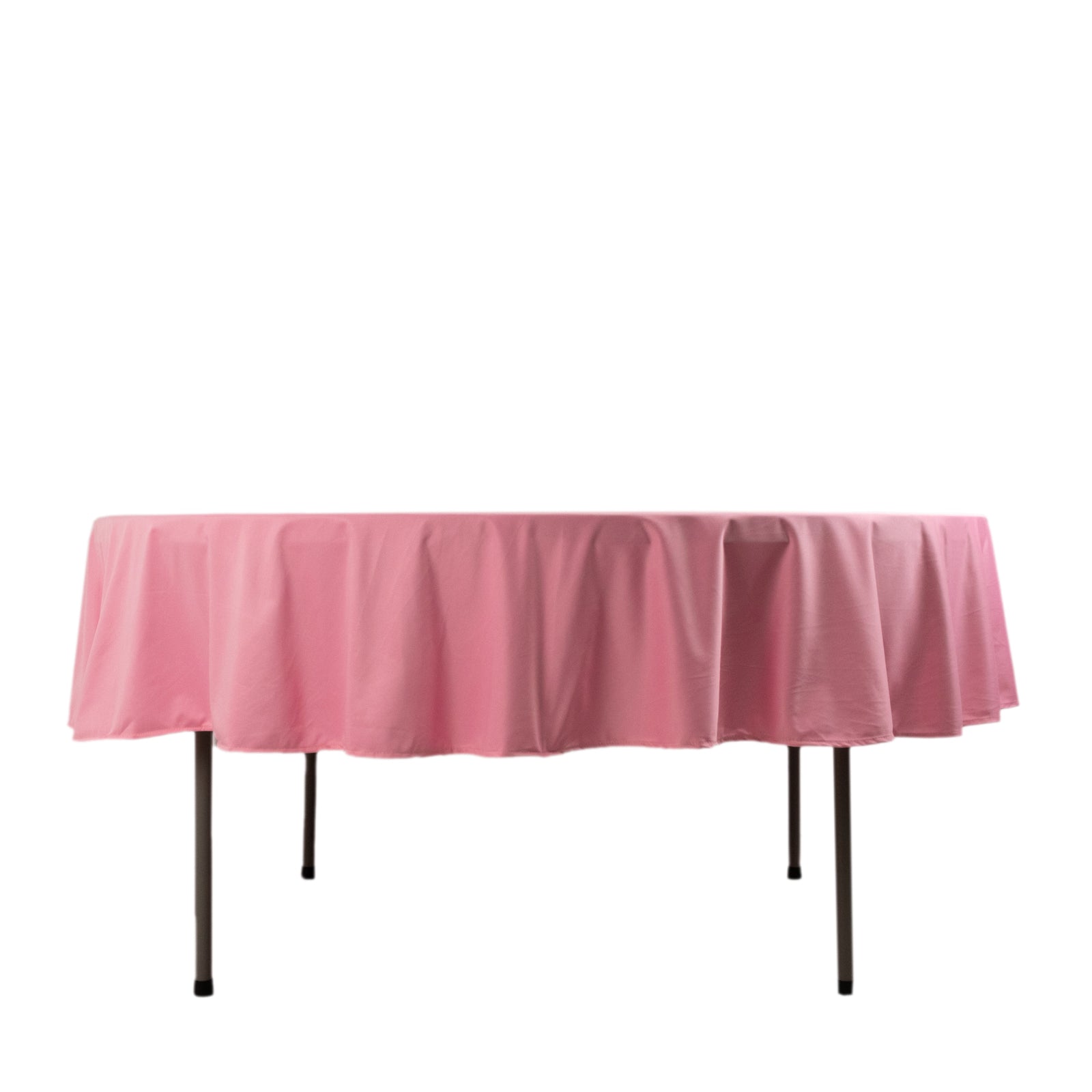 Hot Sale! Premium Pink 90' Round Scuba Polyester Wrinkle-Free & Stain-Resistant Tablecloth
