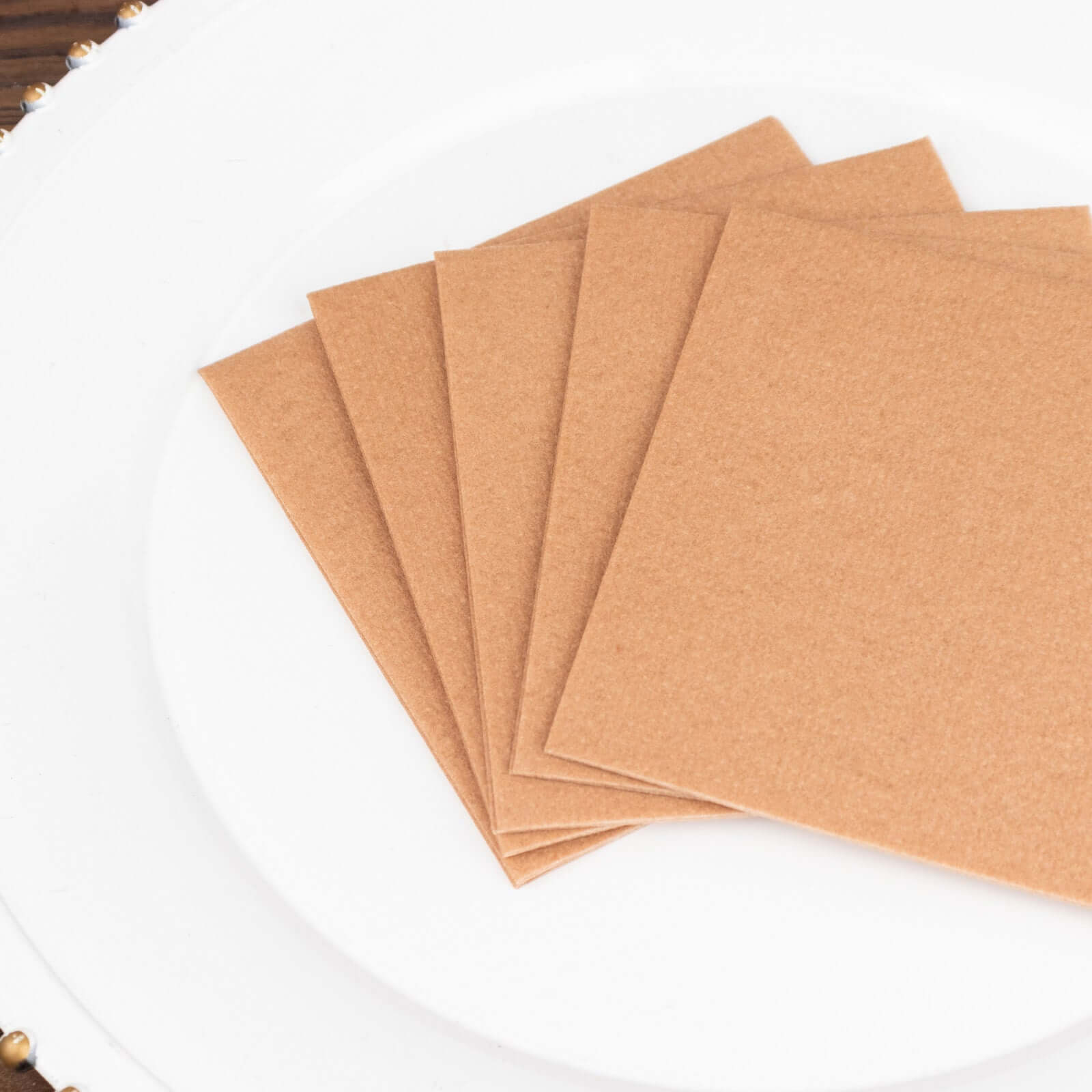 20-Pack Terracotta (Rust) 5x5 Linen-Like Airlaid Napkins - Highly Absorbent