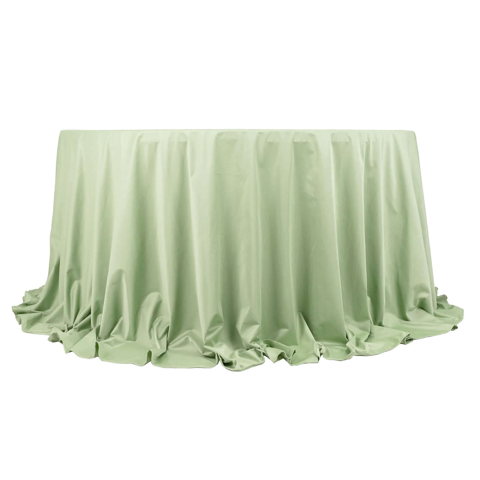 Sage Green Wrinkle-Free & Stain-Resistant Scuba Polyester 132' Round Tablecloth